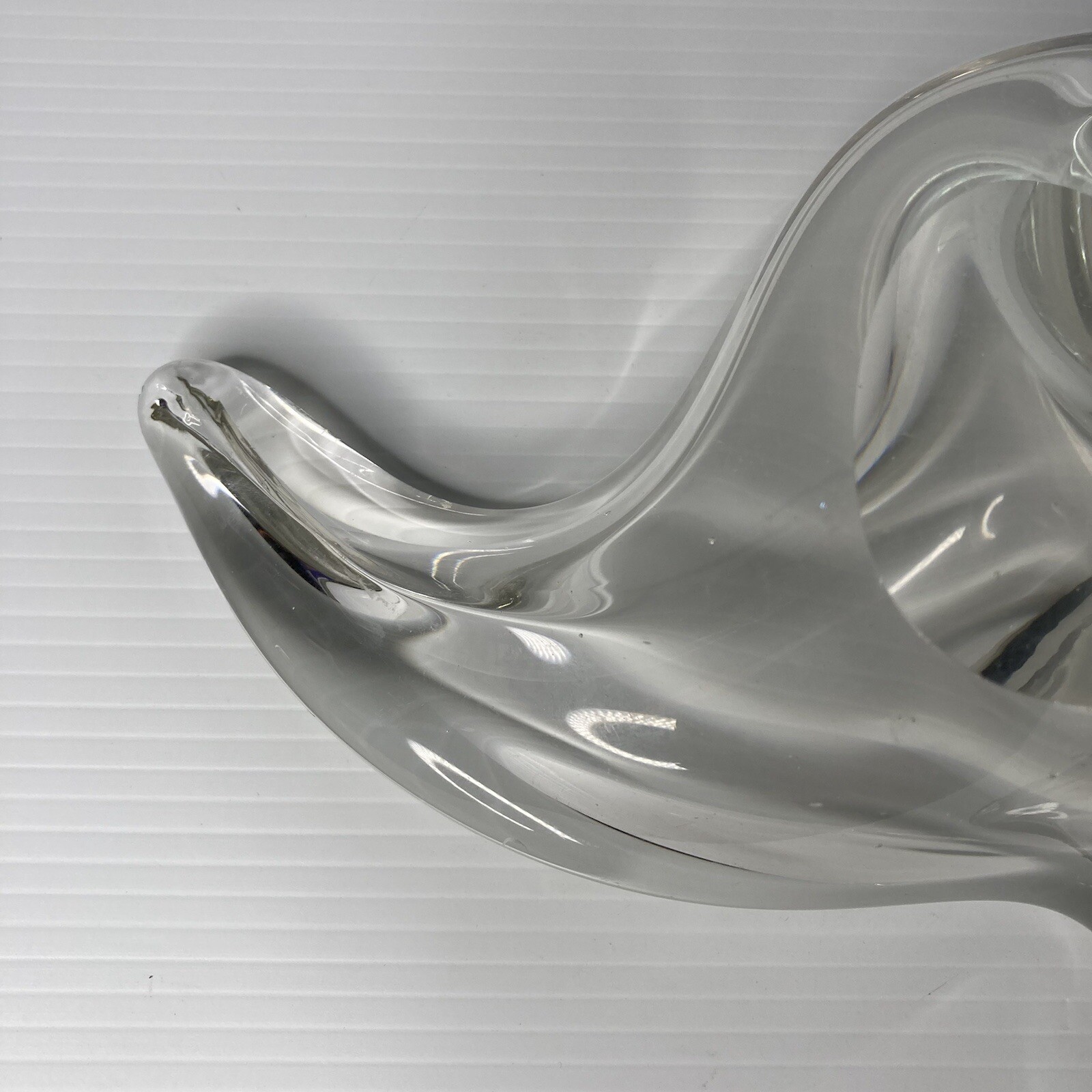 Heavy Based Murano Style Clear Glass Tri Finger Bowl Centrepiece 25x25cm STORIE