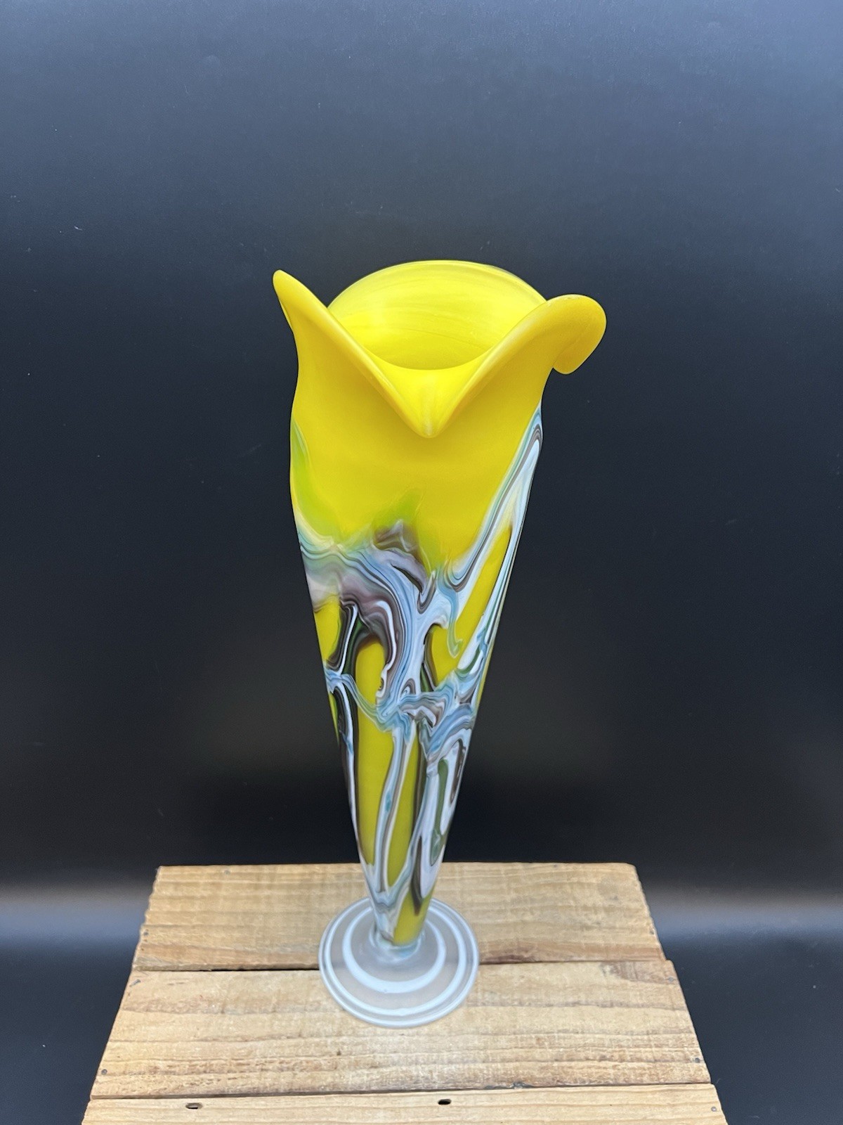 Essie Zareh Large Satin Studio Art Glass Baijan JIP Vase AZERBAIJAN Russia
