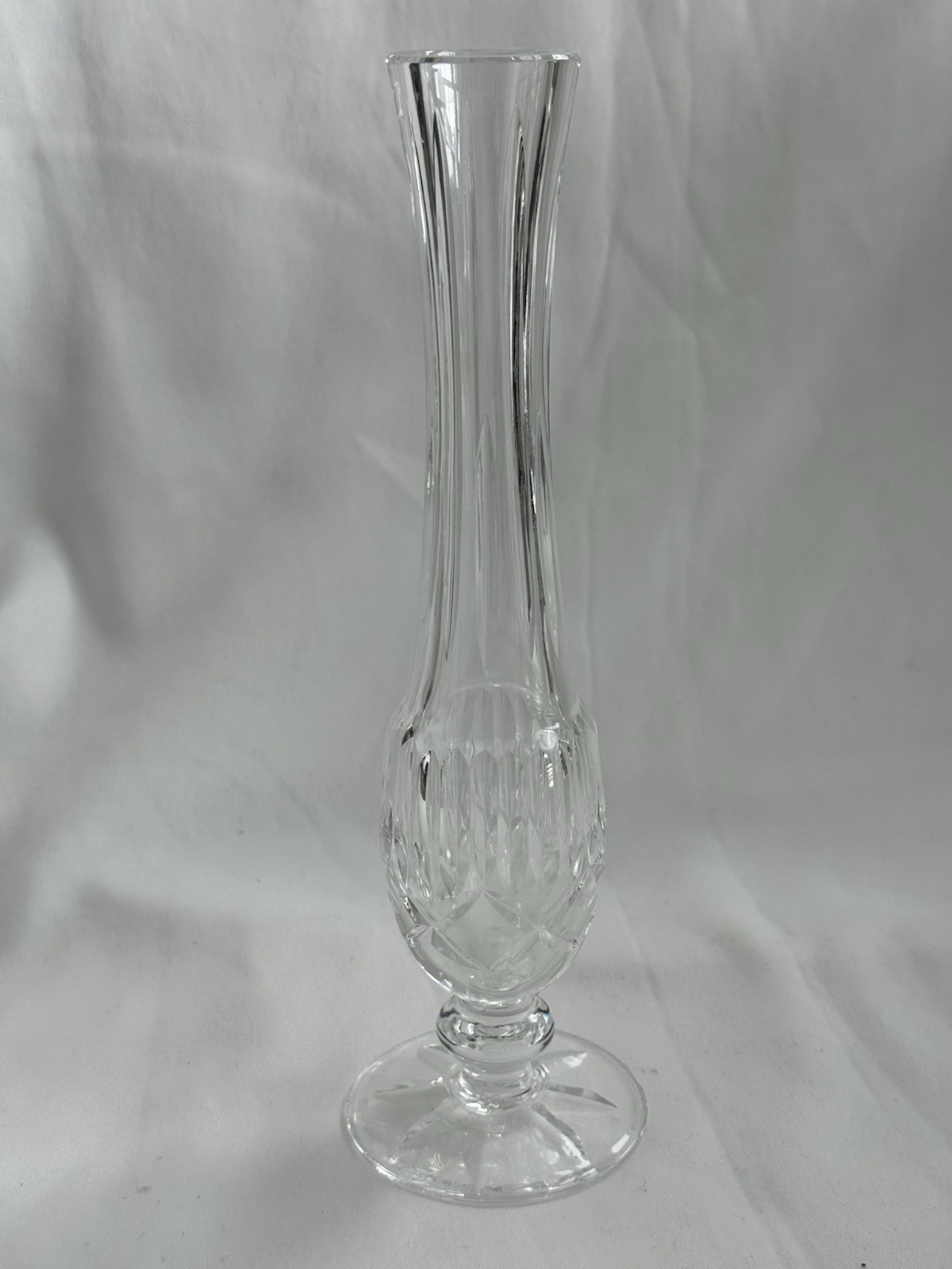 Waterford Crystal Bud Vases LOT 2 ENIS & TRAMORE Patterns 7” 9.25” Signed