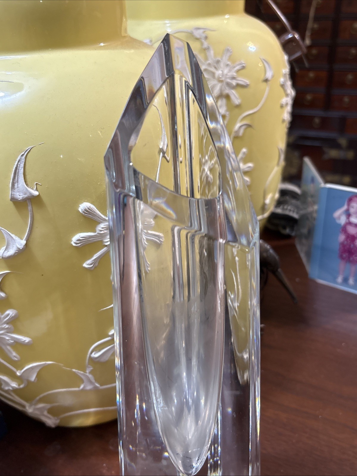 Baccarat France Cut Crystal Vase Large 12.5” Signed 5.5 Lbs Vintage