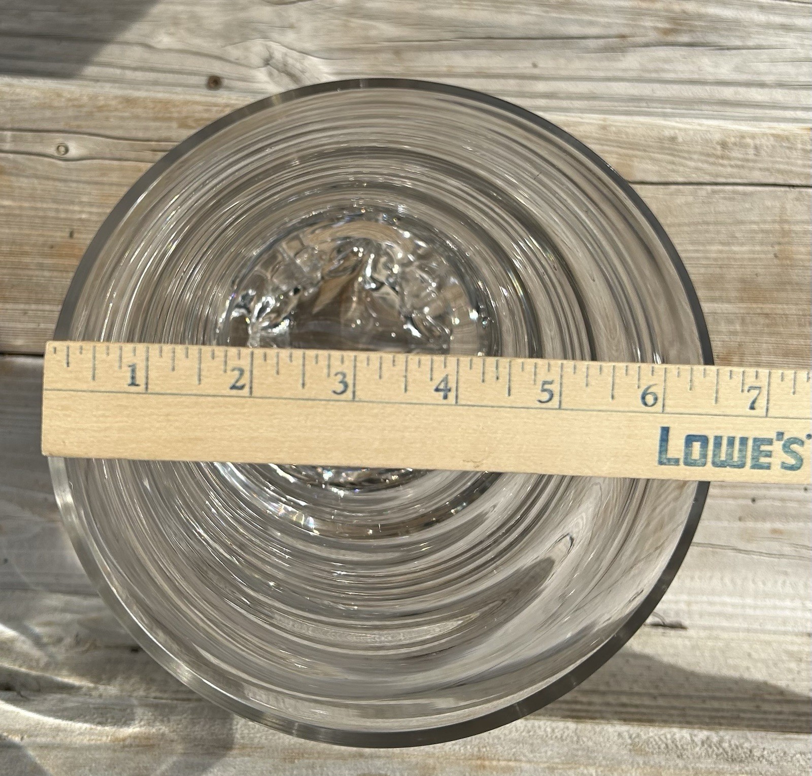 Rare Vintage Tiffin Clear Swedish Optic Swirl Glass Huge VASE 12″ Large 4 Footed