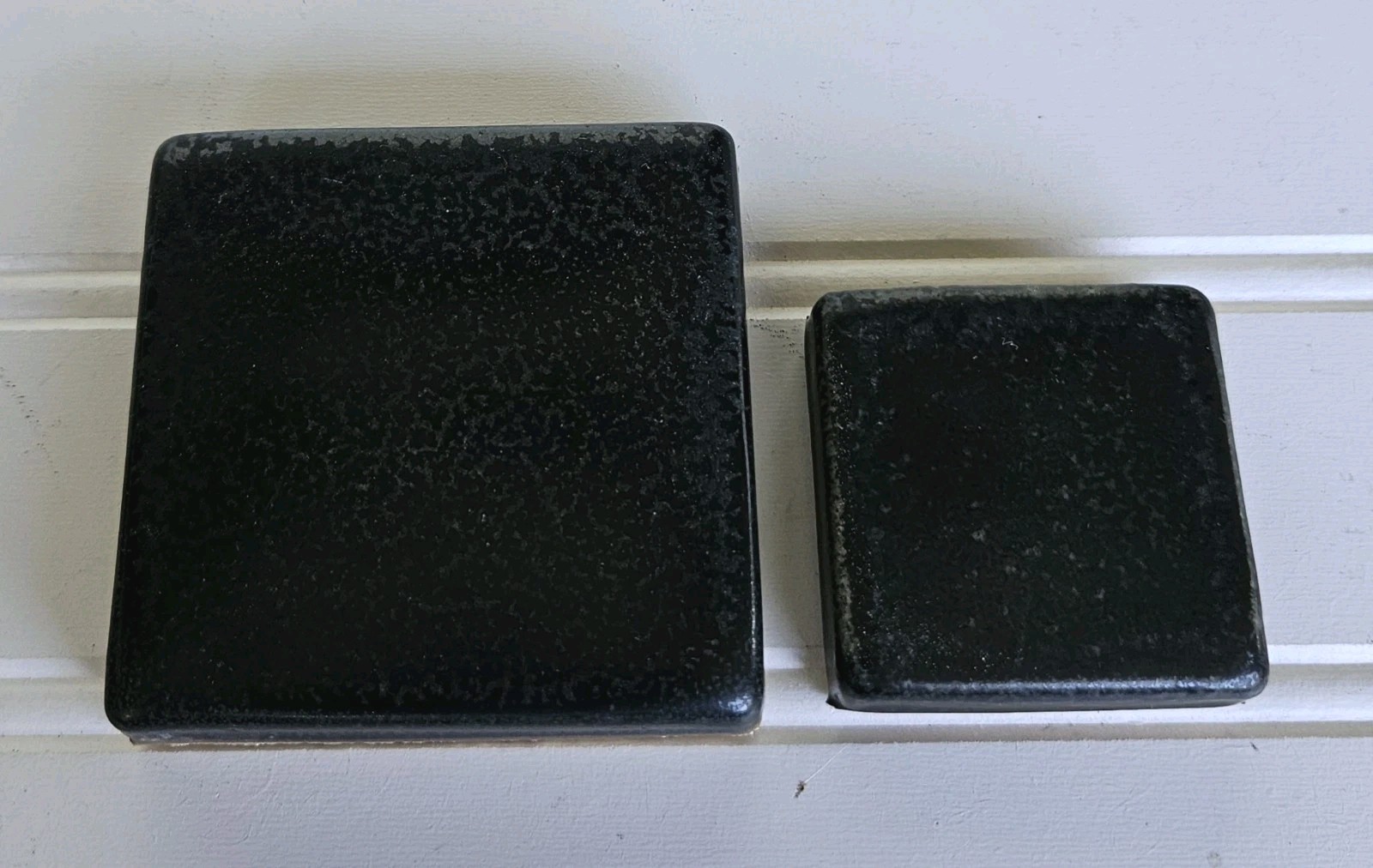 Motawi Tileworks Black Tile Ann Arbor Michigan 2 PC. 3×3 and 2×2 T-2