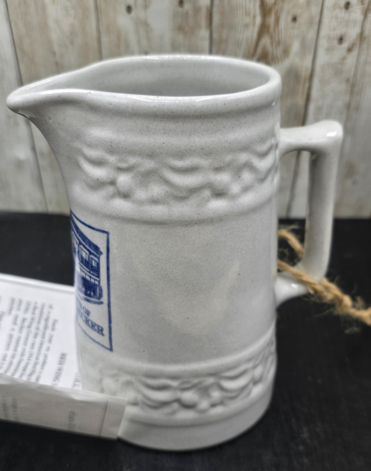Vtg 1995 Red Wing Commemorative 1914 August J. Becker Cherry Band Pitcher #681