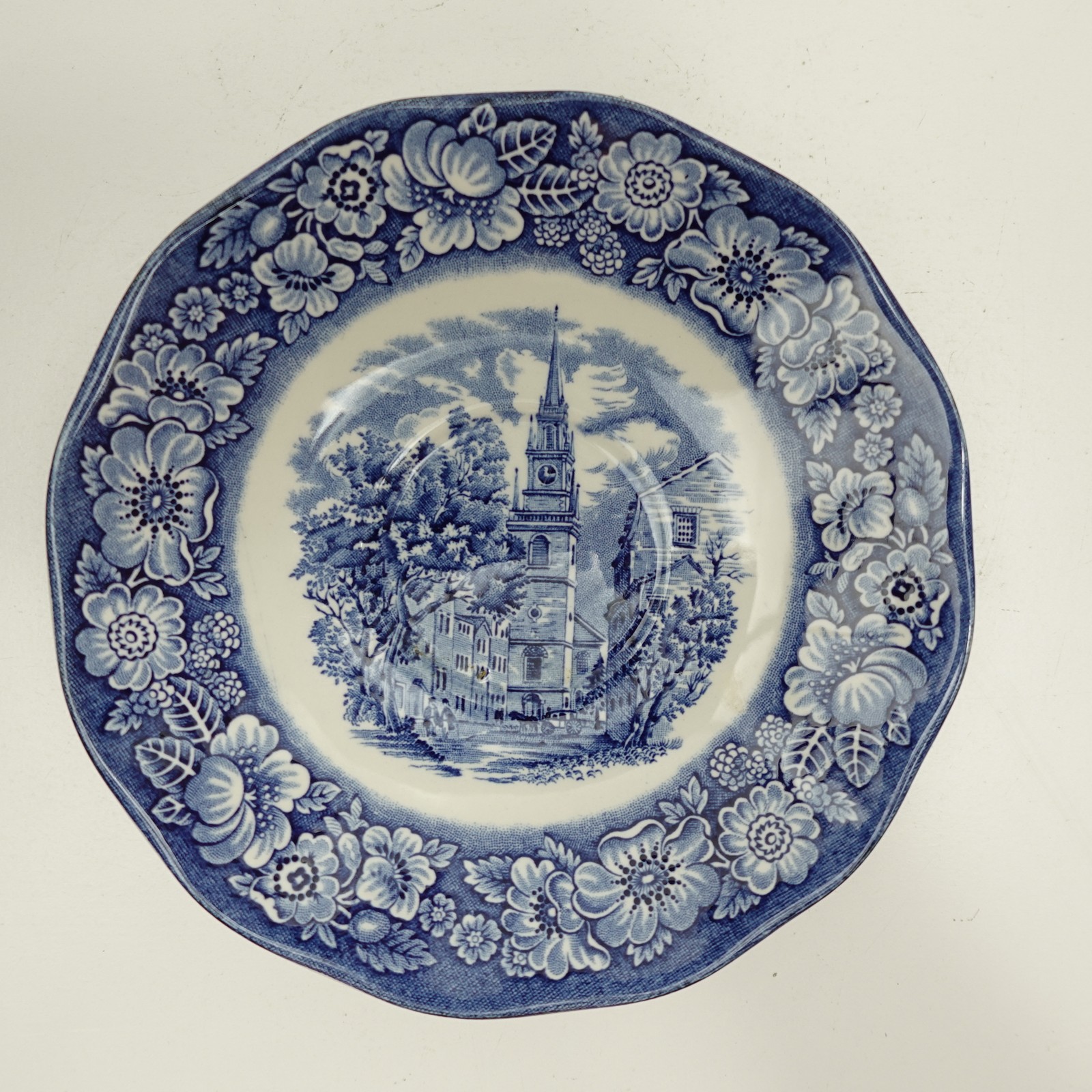 Liberty Blue Historic Colonial Scenes Old North Church Saucer England
