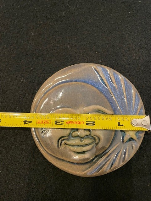 Little Crown Benchmark Stoneware Celestial wall hanging Handmade signed 3.75″ rd