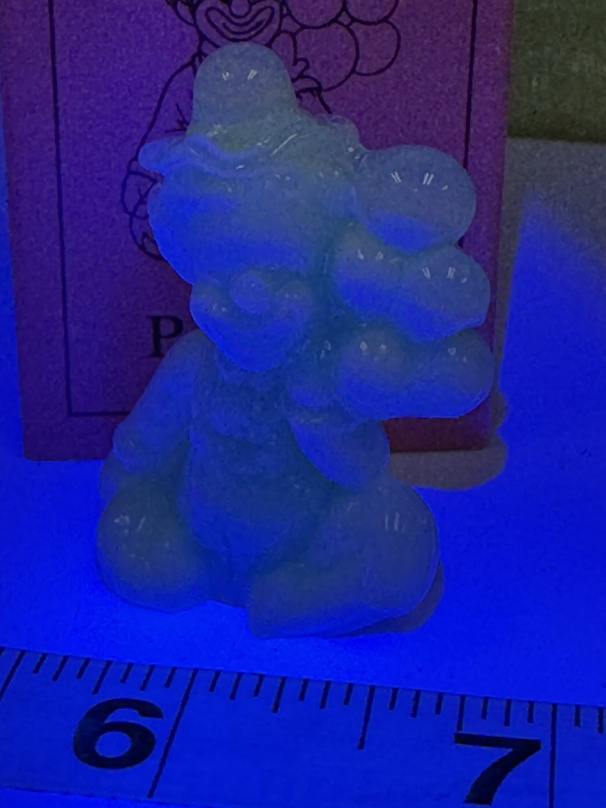 MIB MOSSER GLASS 1-5/8″ “PEE WEE”THE BALLOON CLOWN GLASS “Y”