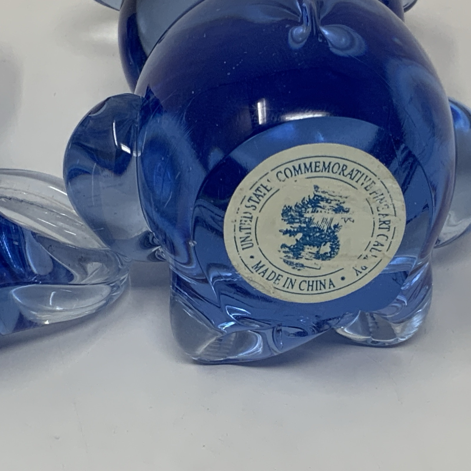Lot Of 5 United States Commemorative Fine Arts Gallery Blue Glass Figurine