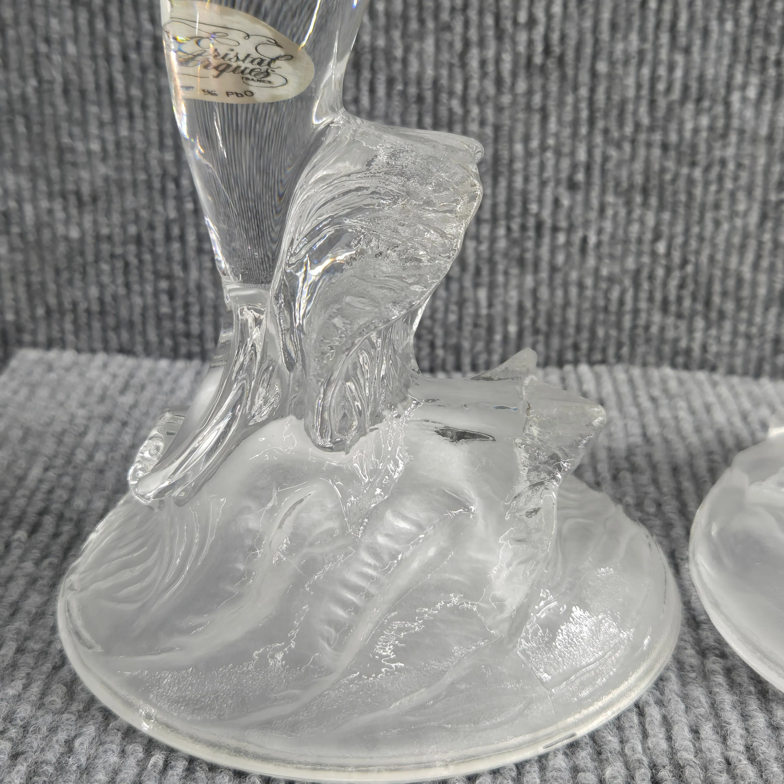 Cristal d’Arques France Dolphin Figurine Pair Lead Crystal