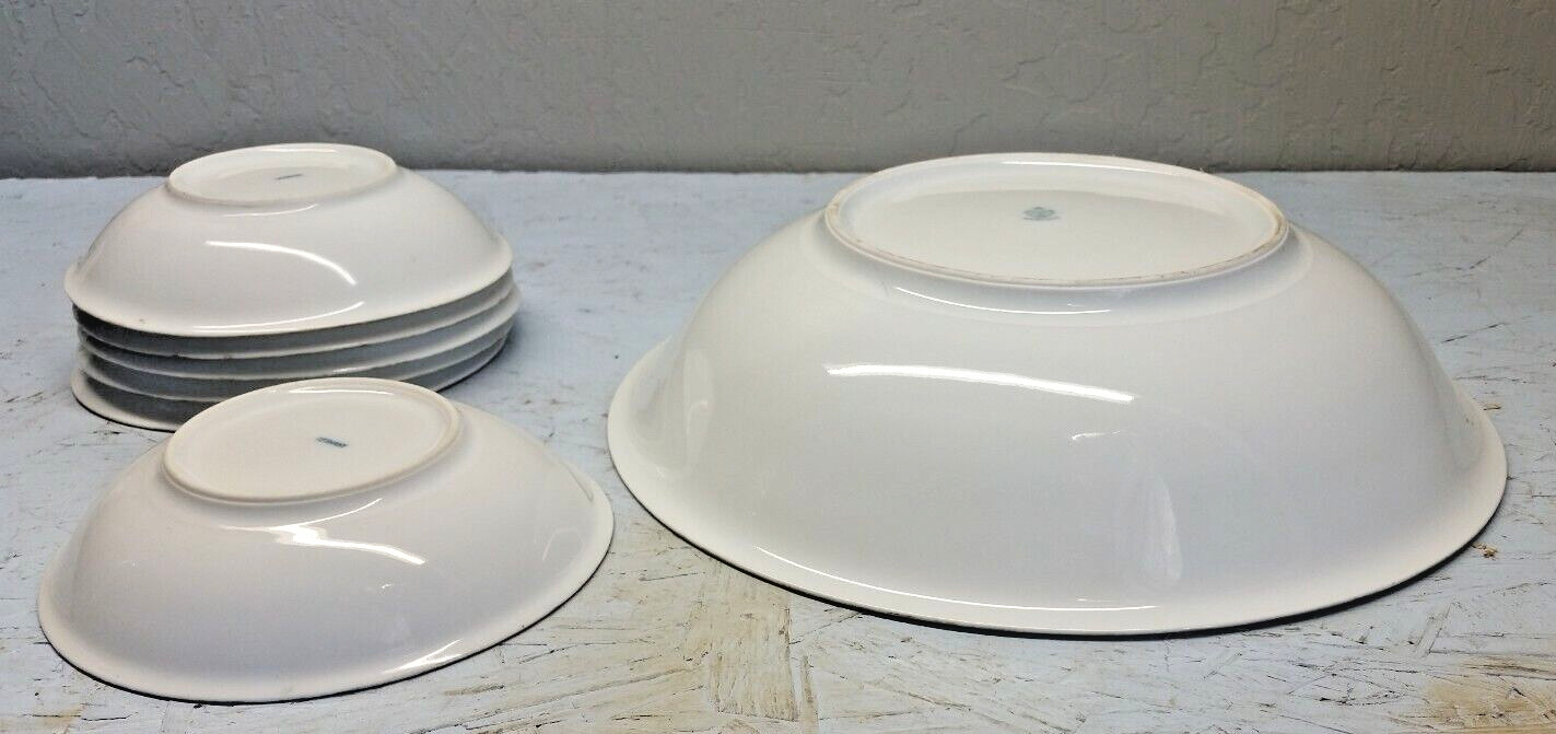 R S GERMANY BERRY SET 7 PC. DECORATED w/PINK FLOWERS