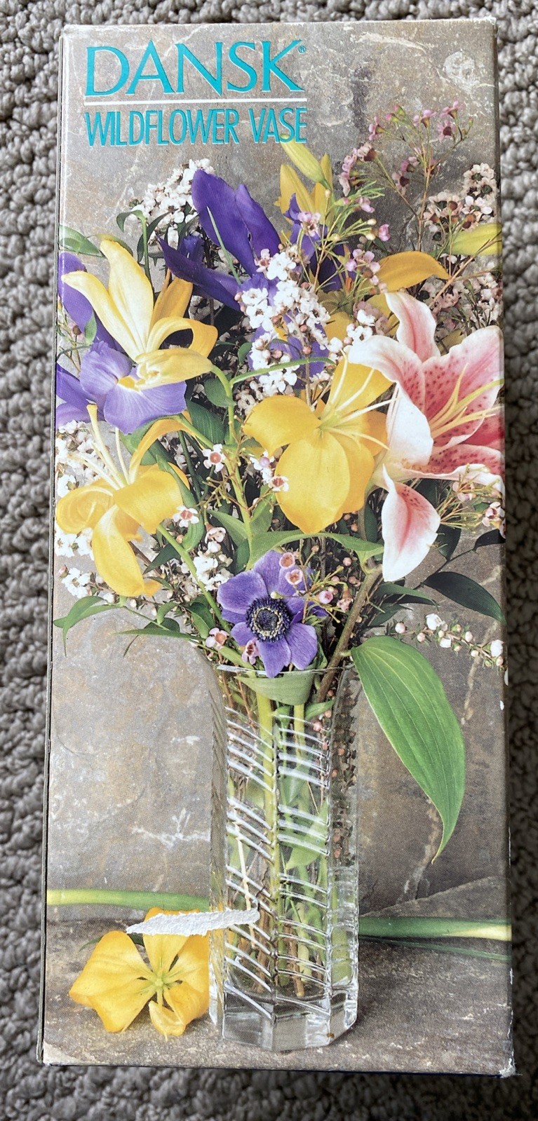 VINTAGE DANSK Wildflower Base GLASS 8.5″ ORIGINAL BOX