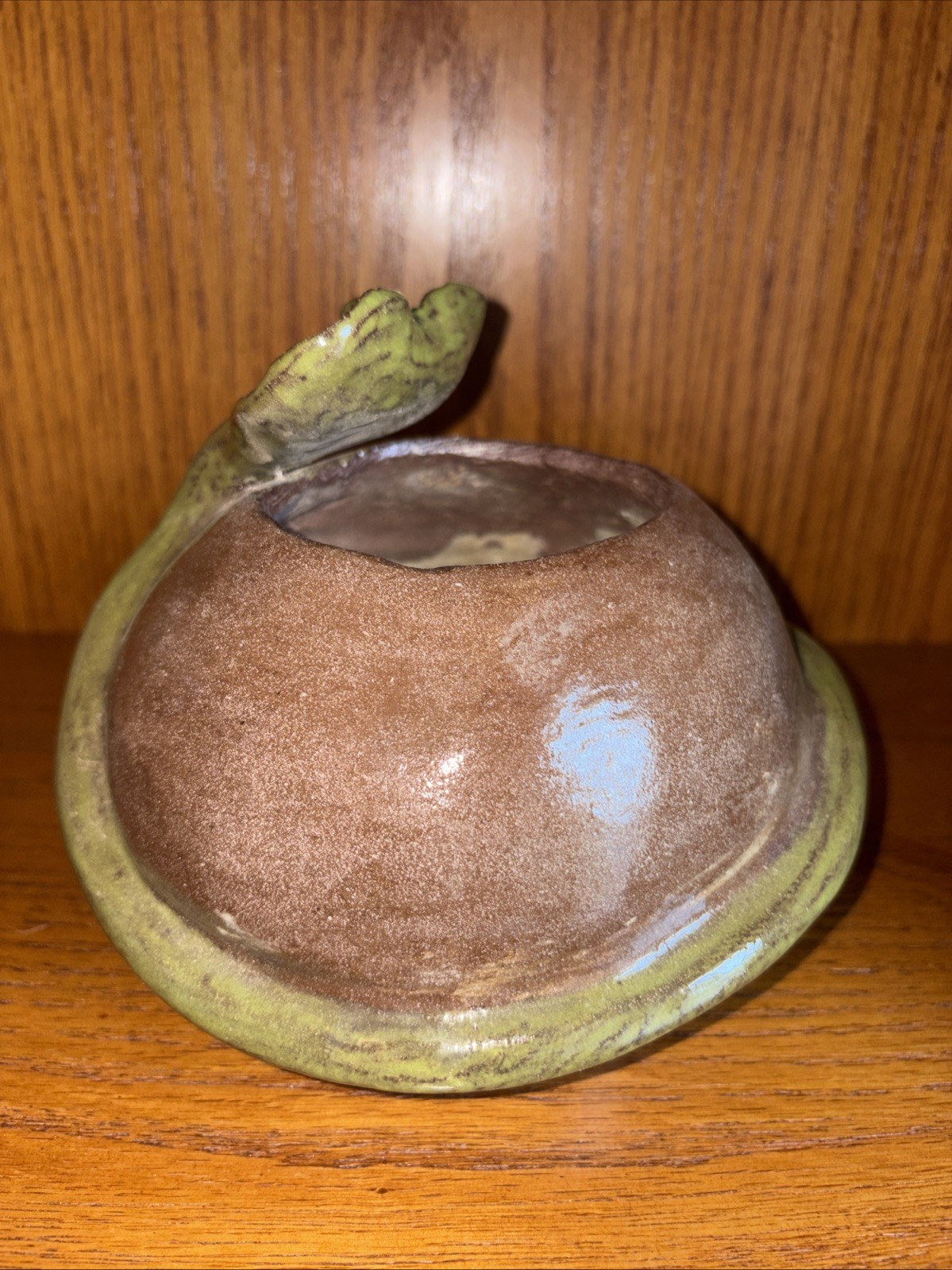 Handmade Cobra Planter / Vase OOAK Signed 6” x 5 1/2”.