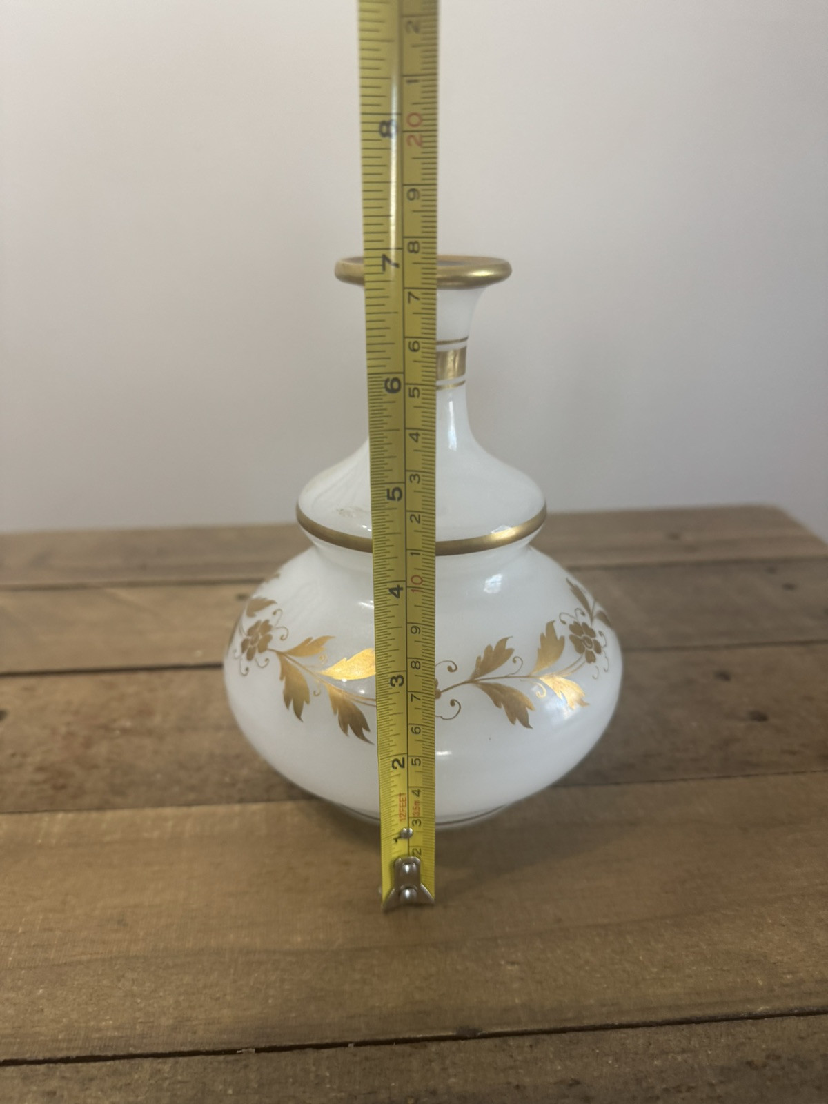 Irice West Germany Art Glass Dresser Cologne Bottle Gilding Raised Enamel