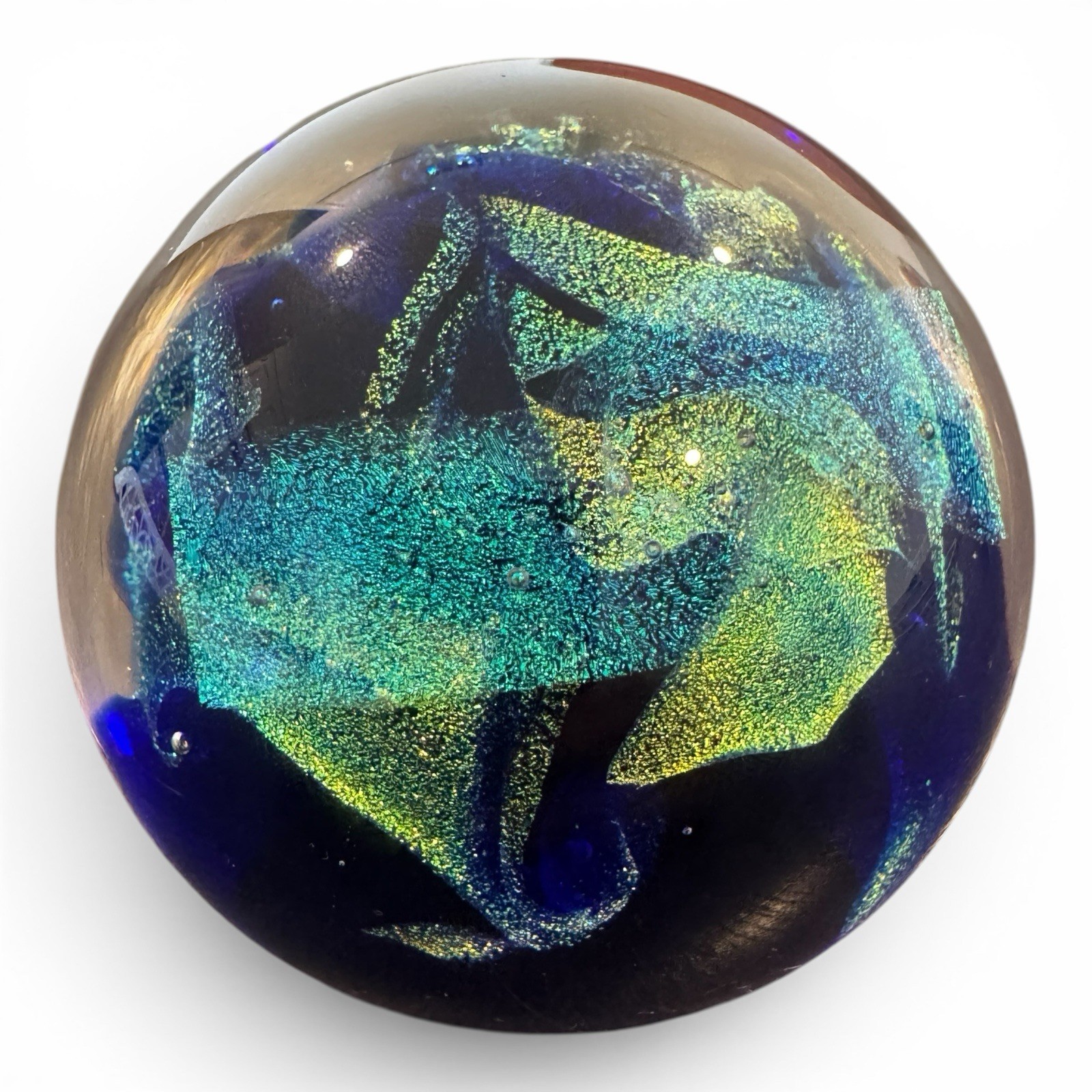 3” Glass Eye Studio # 20 Northern Lights Glass Paperweight