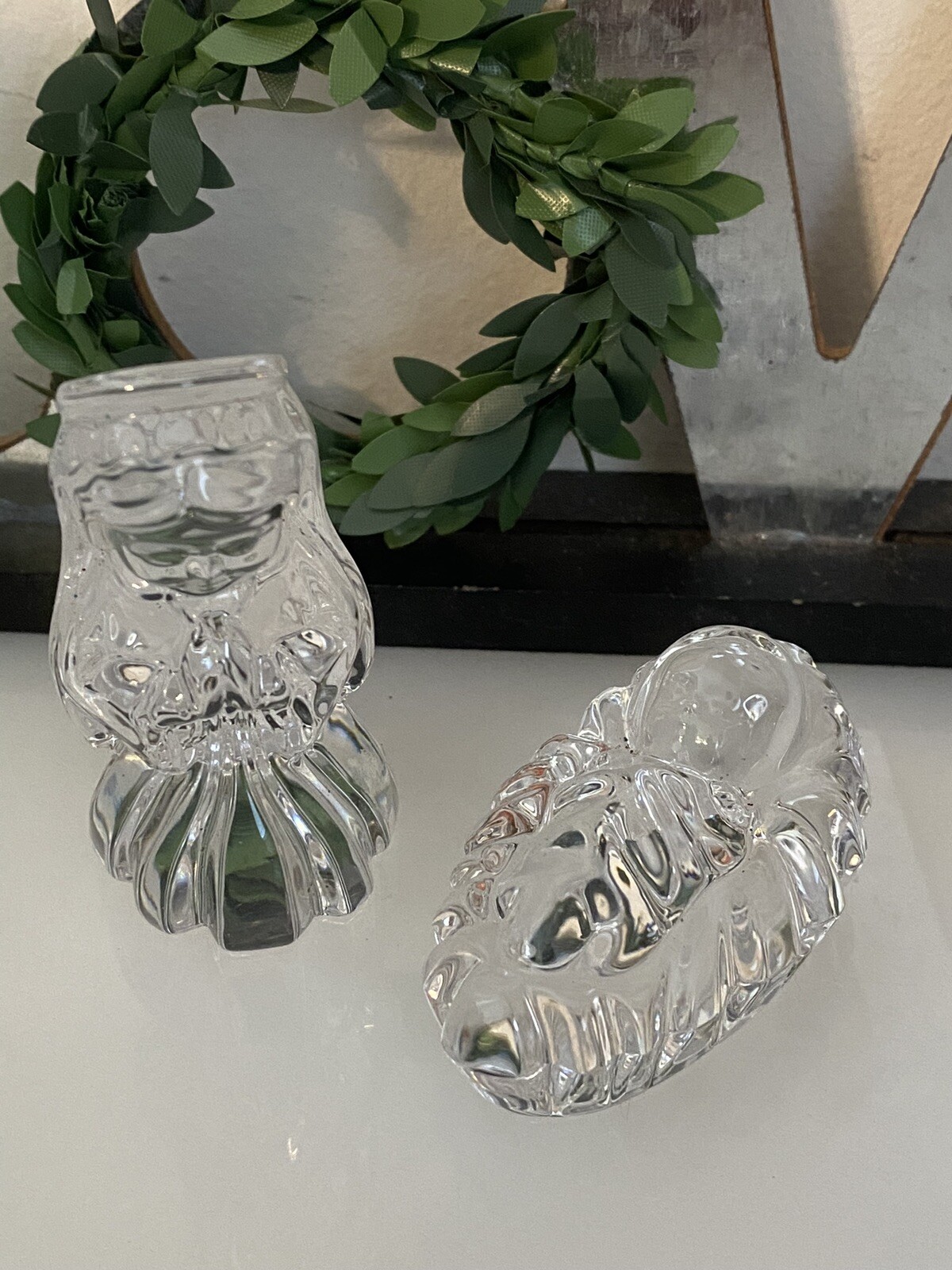 Waterford Marquis Nativity Mary & Baby Jesus Figurines Lead Crystal 2PC Set Vtg