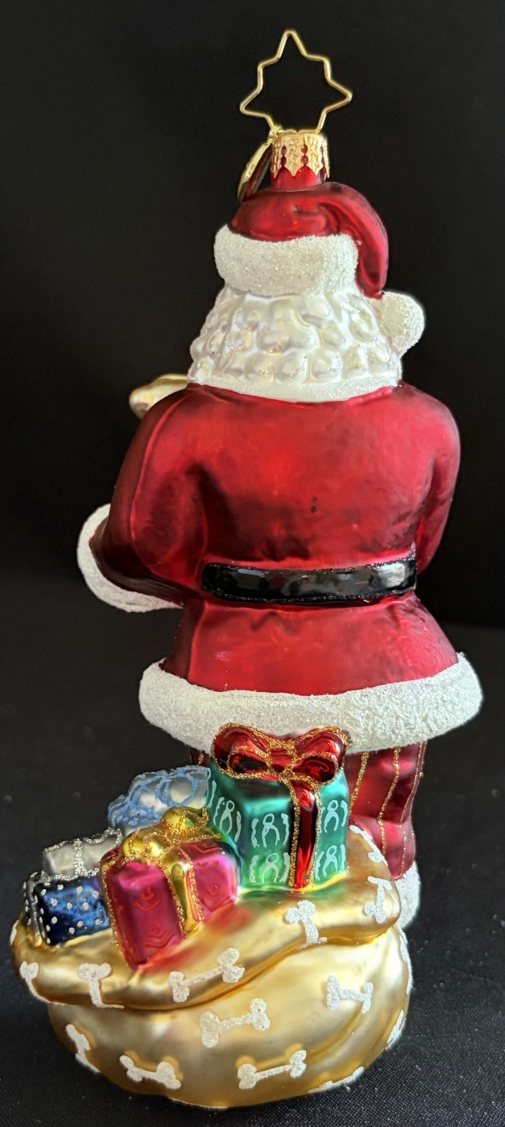 CHRISTOPHER RADKO BLOWN GLASS CHRISTMAS ORNAMENT SANTA’S PUG-PALOOZA 1021929