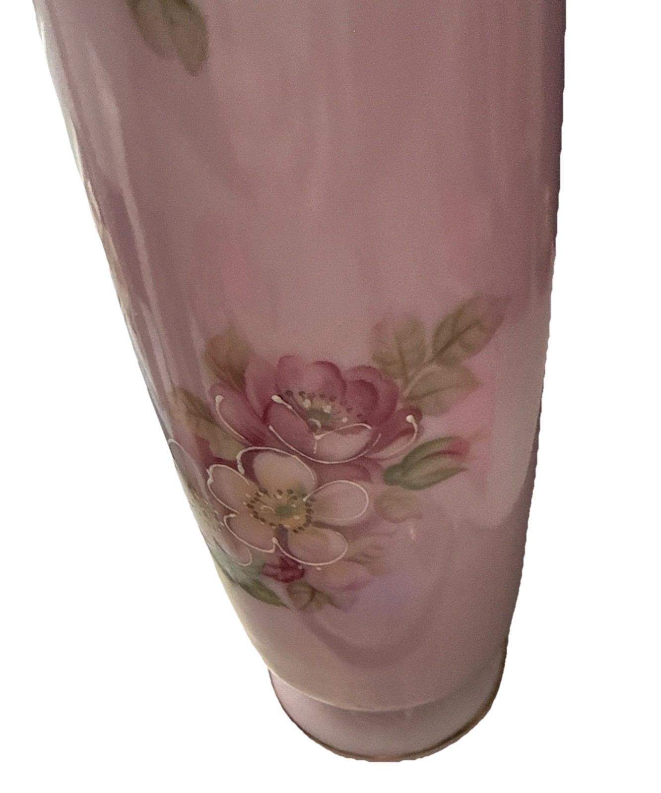 Norleans vintage bud vase pink HandPainted Cherry Blossoms Gold Trim Japan 8″