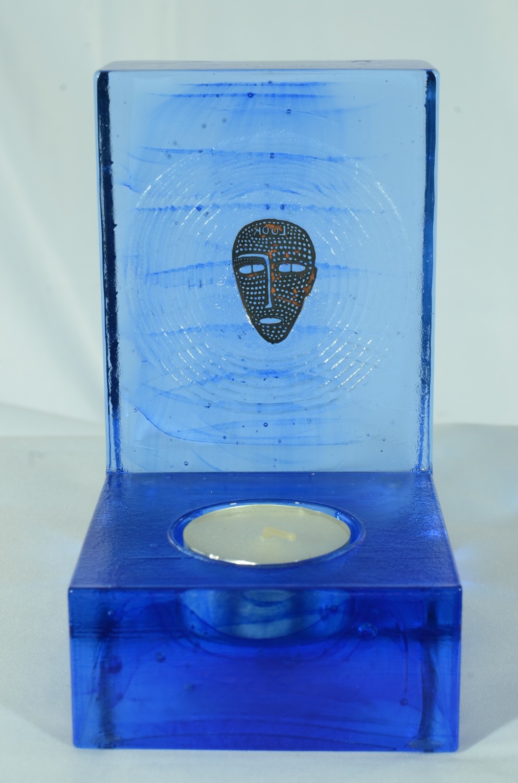 Vintage Kosta Boda Bertil Vallien ‘Starlight’ Art Glass Candle Holder Sculpture