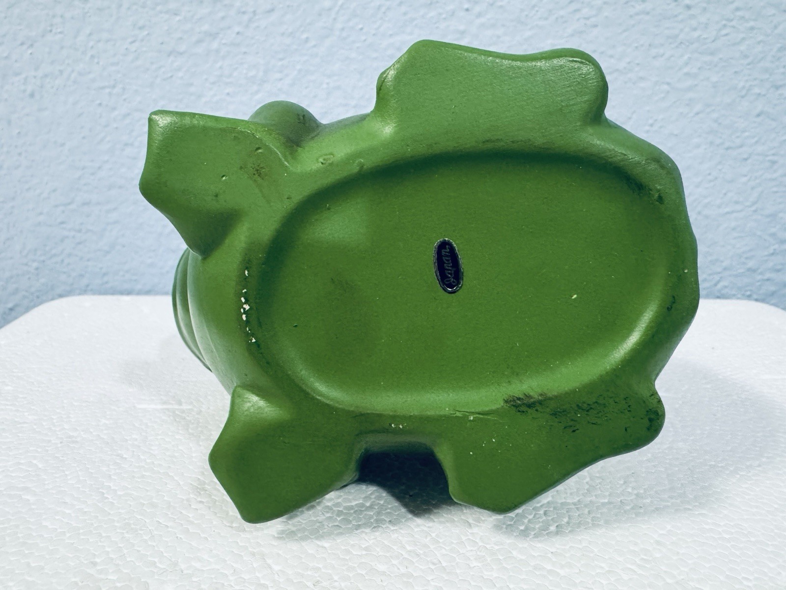 VTG Green Frog Toad Ceramic Planter Cachepot Japan Lorrie Designs Floral RARE