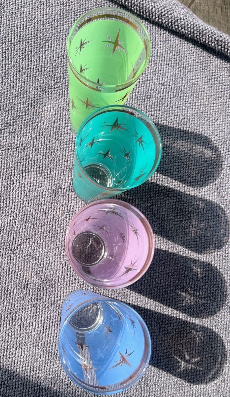 Vintage Bartlett Collins Atomic North Star Collins Glasses Set of 4 Pastel MCM