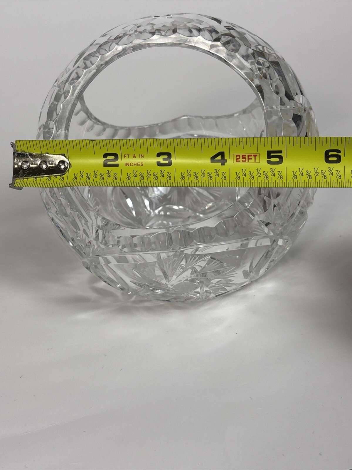 Leaded Crystal Clear Basket Made In Poland Approx. 5 3/4×5 3/4”