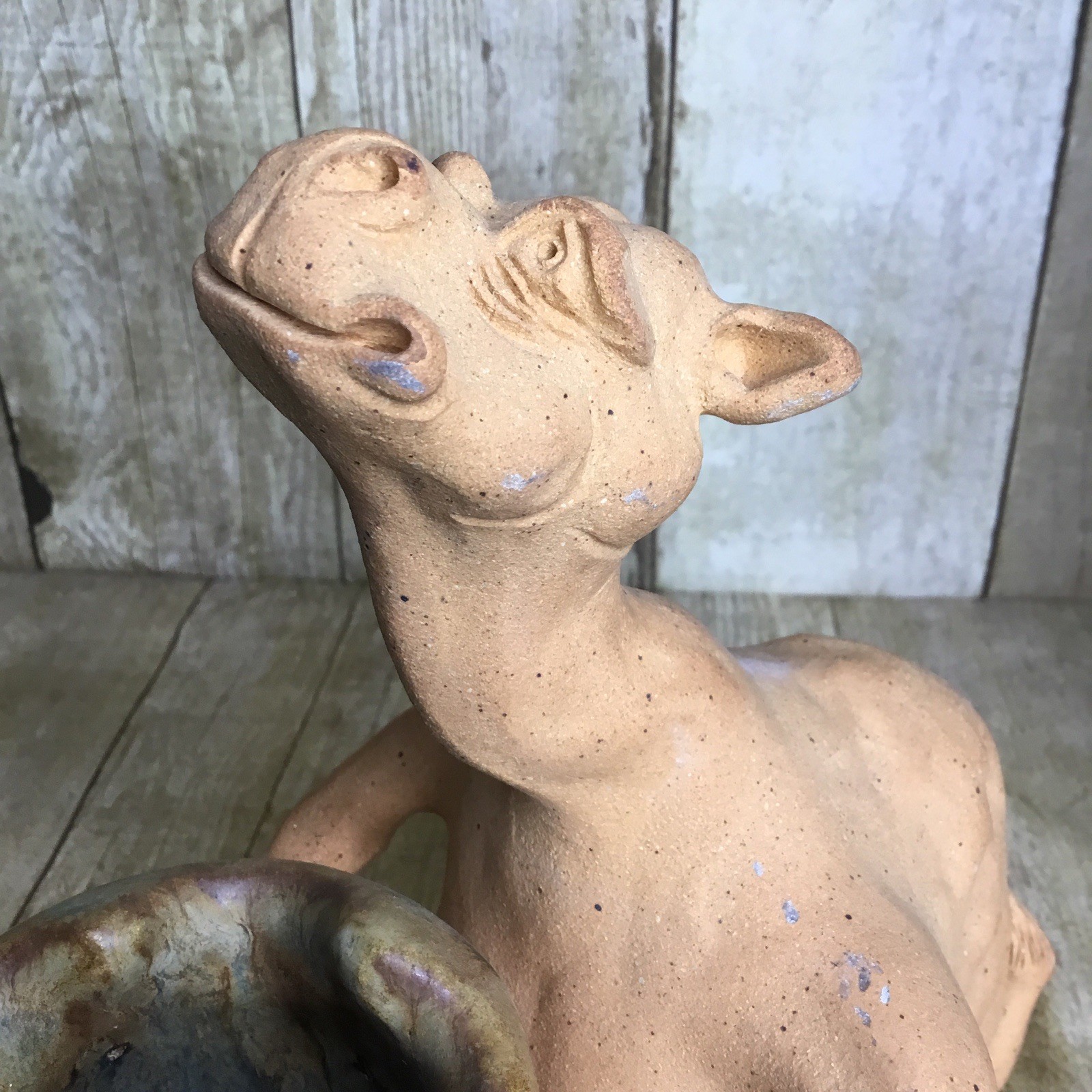 Vintage Alan Paschell Clay Studio Pottery Camel Planter Pot 7.5”