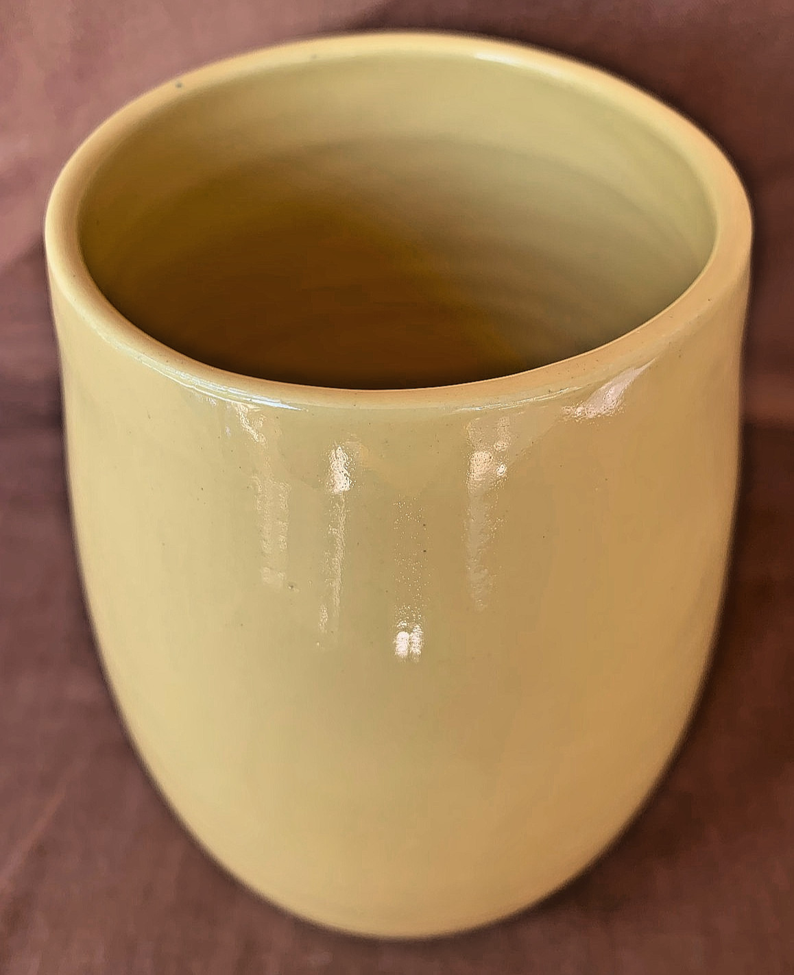 Vintage Bauer Fred Johnson Vase 6″ Sun Yellow Hi Fire Hand Thrown Ex Cond