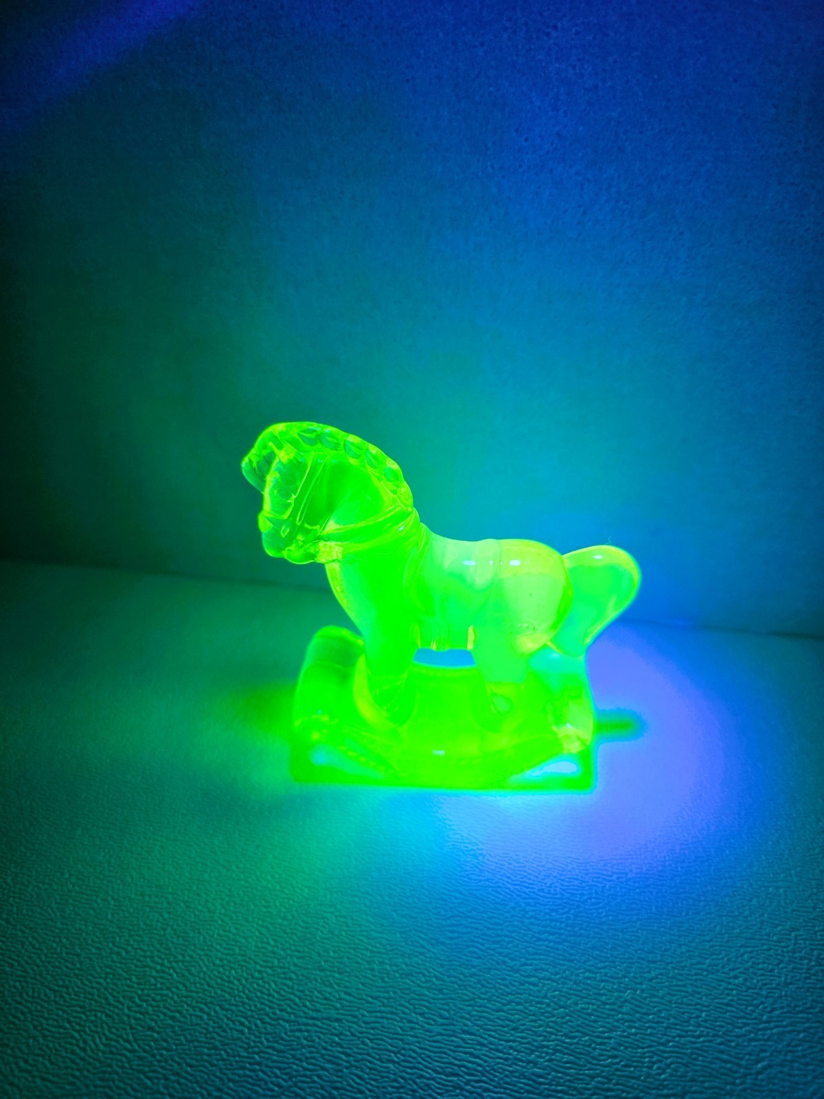 Fenton Topaz Opalescent Rocking Horse. In excellent condition.