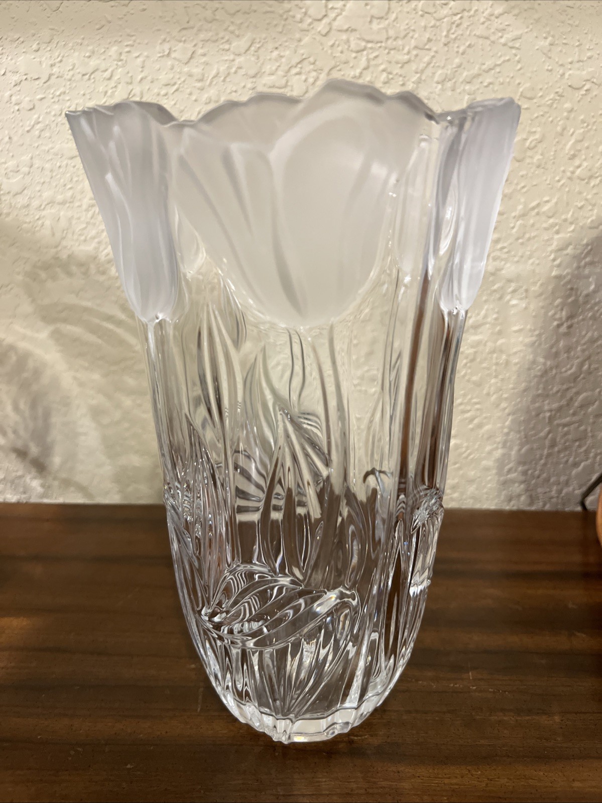 Block Crystal “Tulip Garden” vase, lead Crystal 24% 1980s