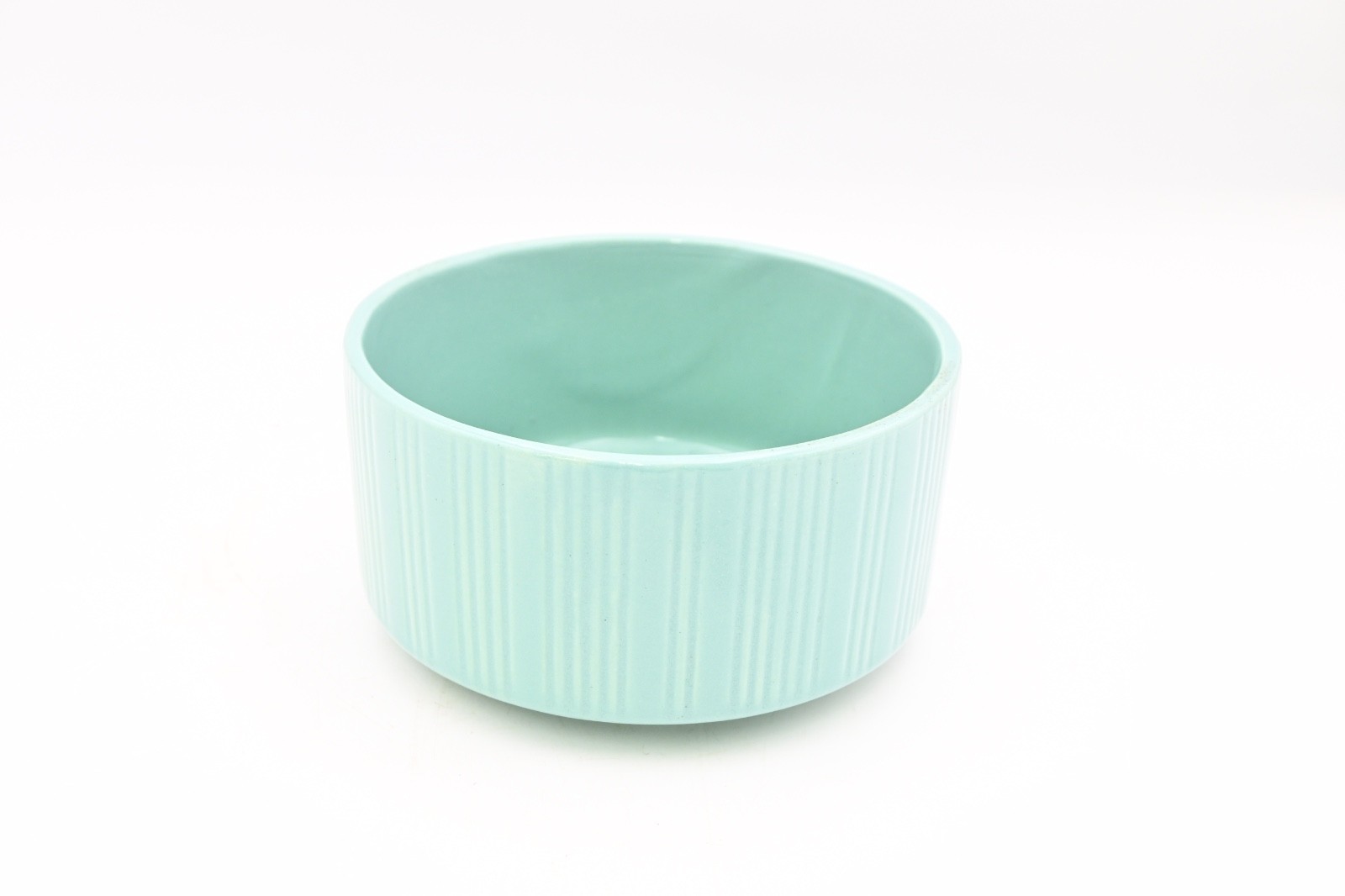 Vintage Robins Egg Blue CP Cookson Pottery 8137 Round Ribbed Planter Flower Pot
