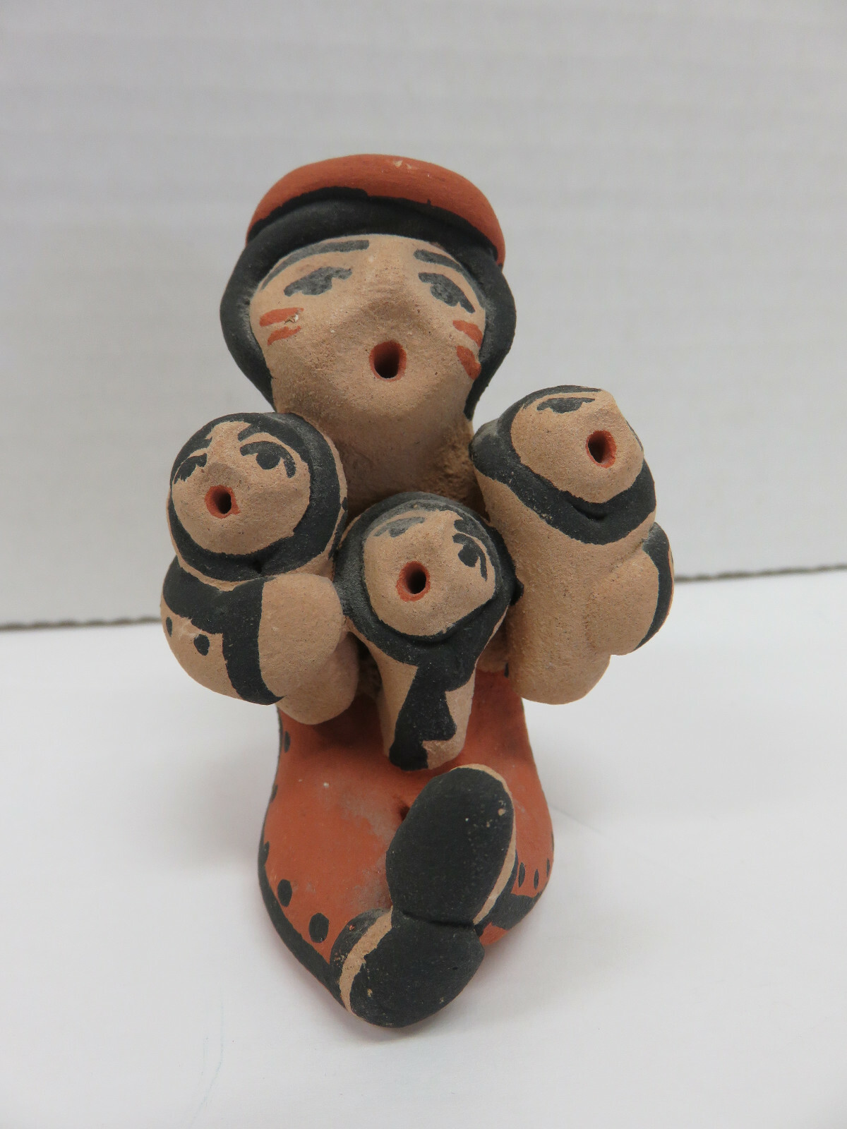Story Teller Holding 3 Babies Signed F.Fragua Jemez Pueblo
