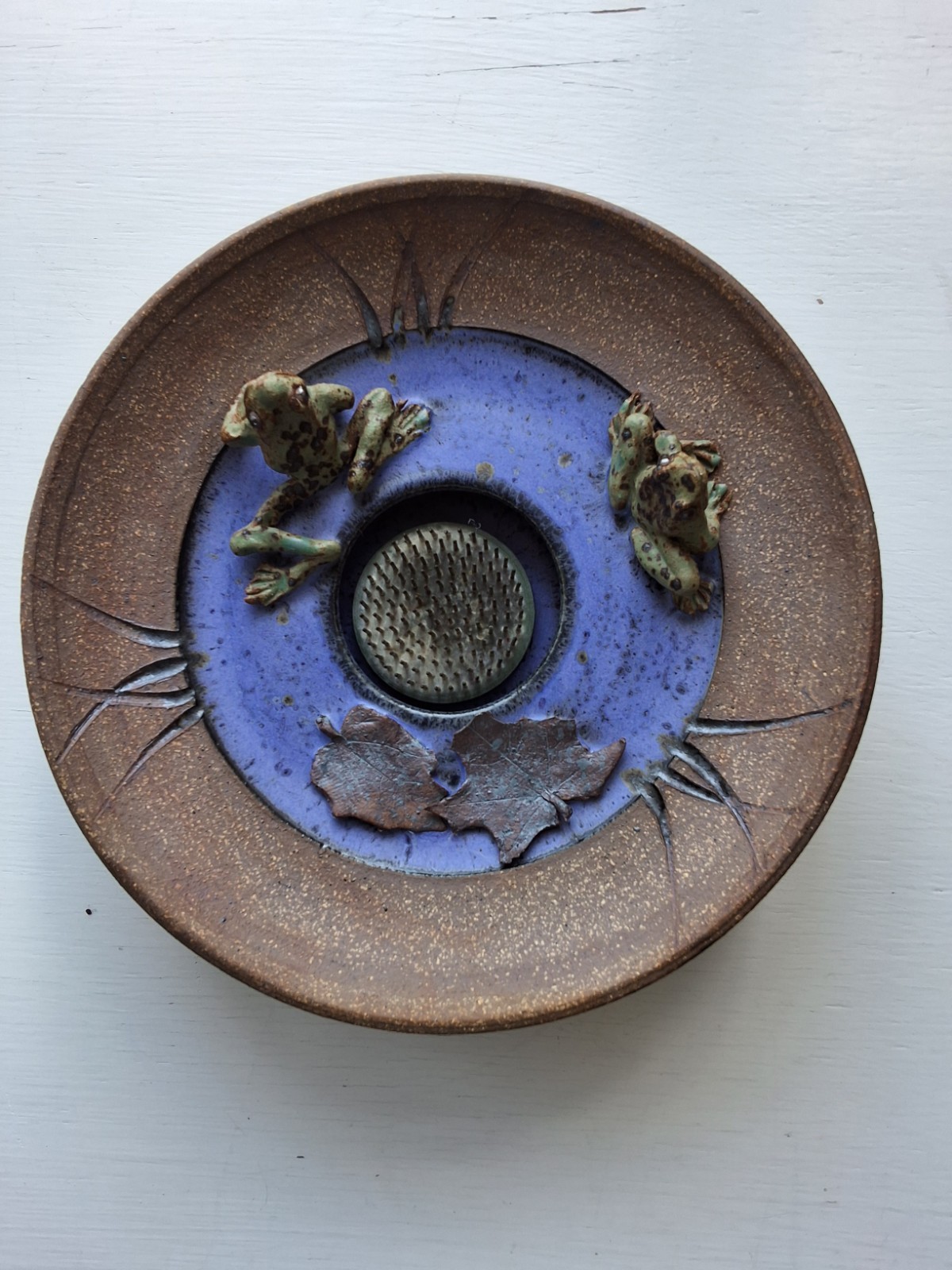 Frog Pin Ikebana Pin Frog Bowl – Studio Woodwalk Gallery by Sharon Signed