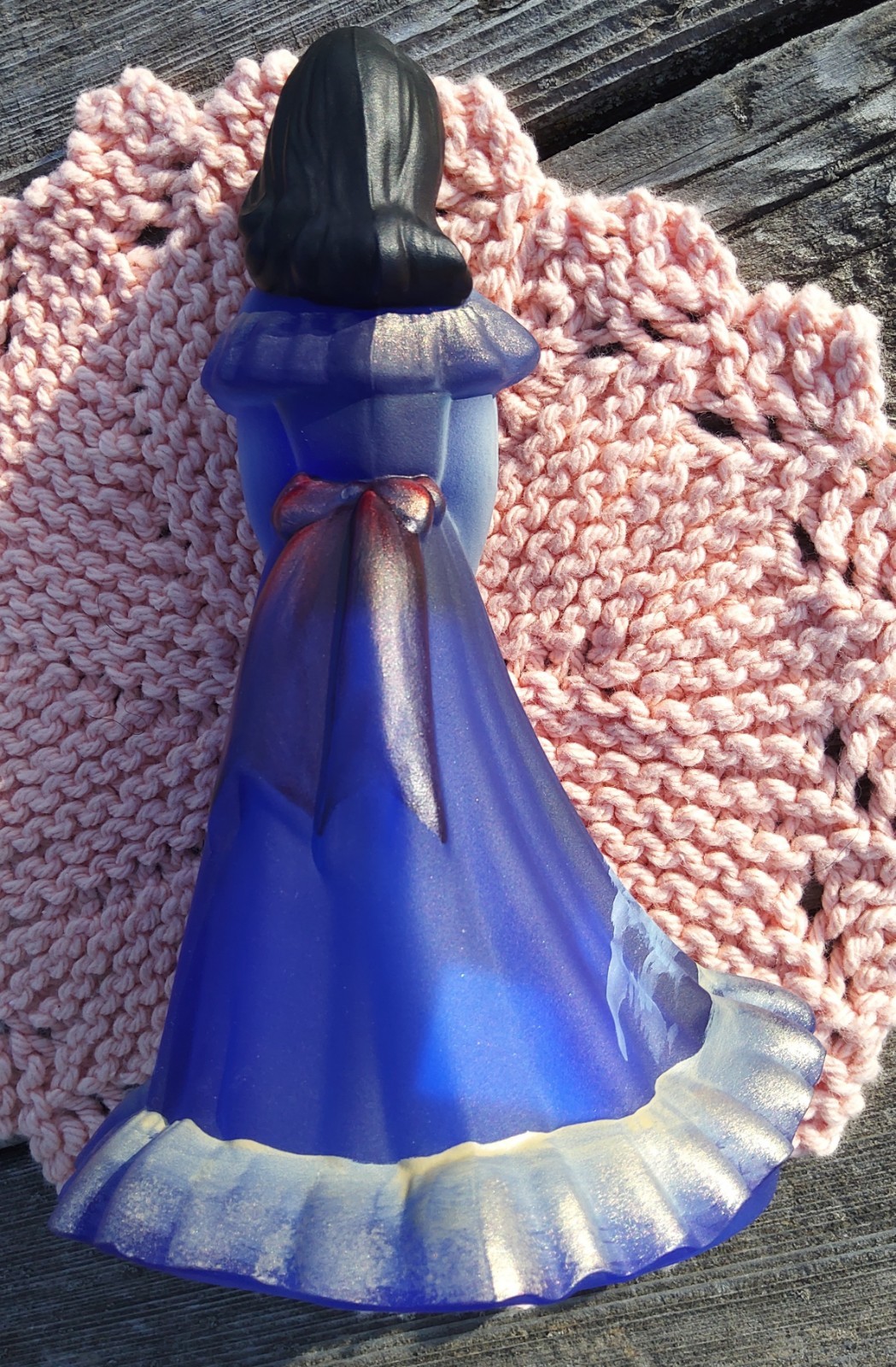 Fenton Bridesmaid Doll, Lighthouse Sailboat Beach Scene, Blue 2012, Handpainted
