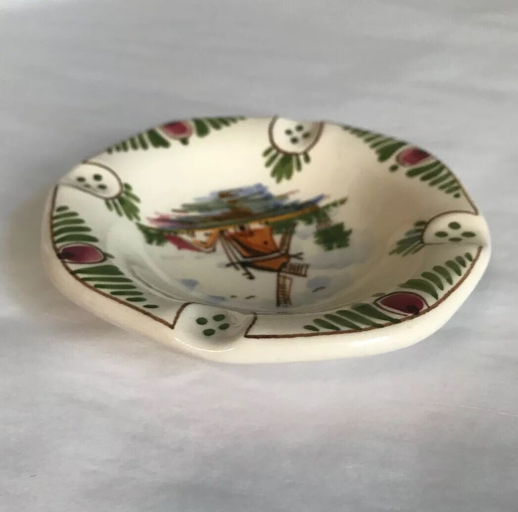 Vintage DP Delft Art Pottery Small Ashtray~Coin~Change Holder~Windmill