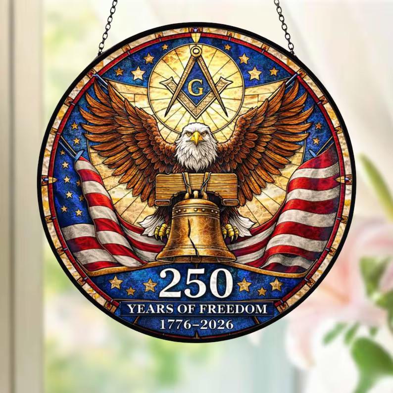 American Patriotic Freedom Suncatcher Glass