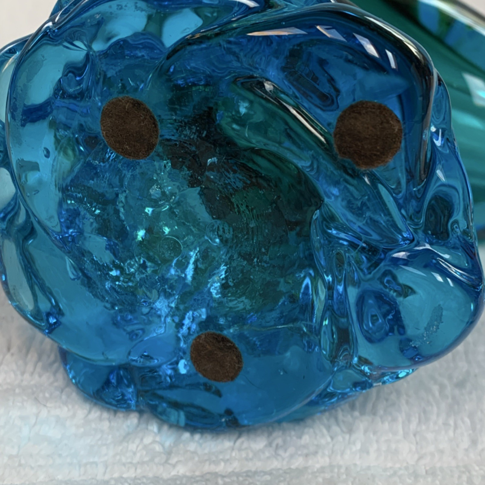 MCM Murano Glass Pheasant Sculpture 3D Effect Green Blue Clear 14×9”