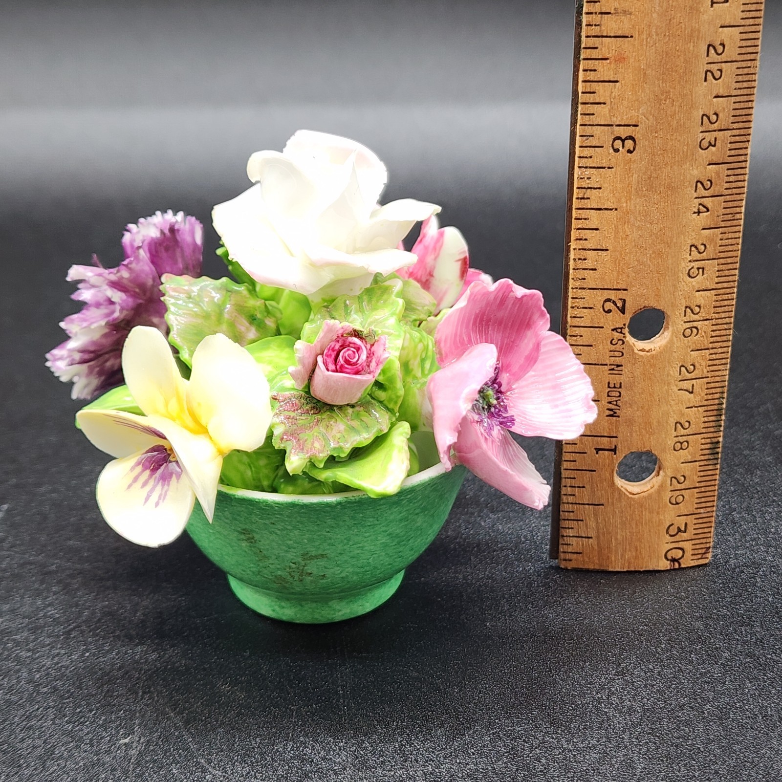 Vtg Fine Bone China Crown Staffordshire Porcelain Floral Rose Bouquet England