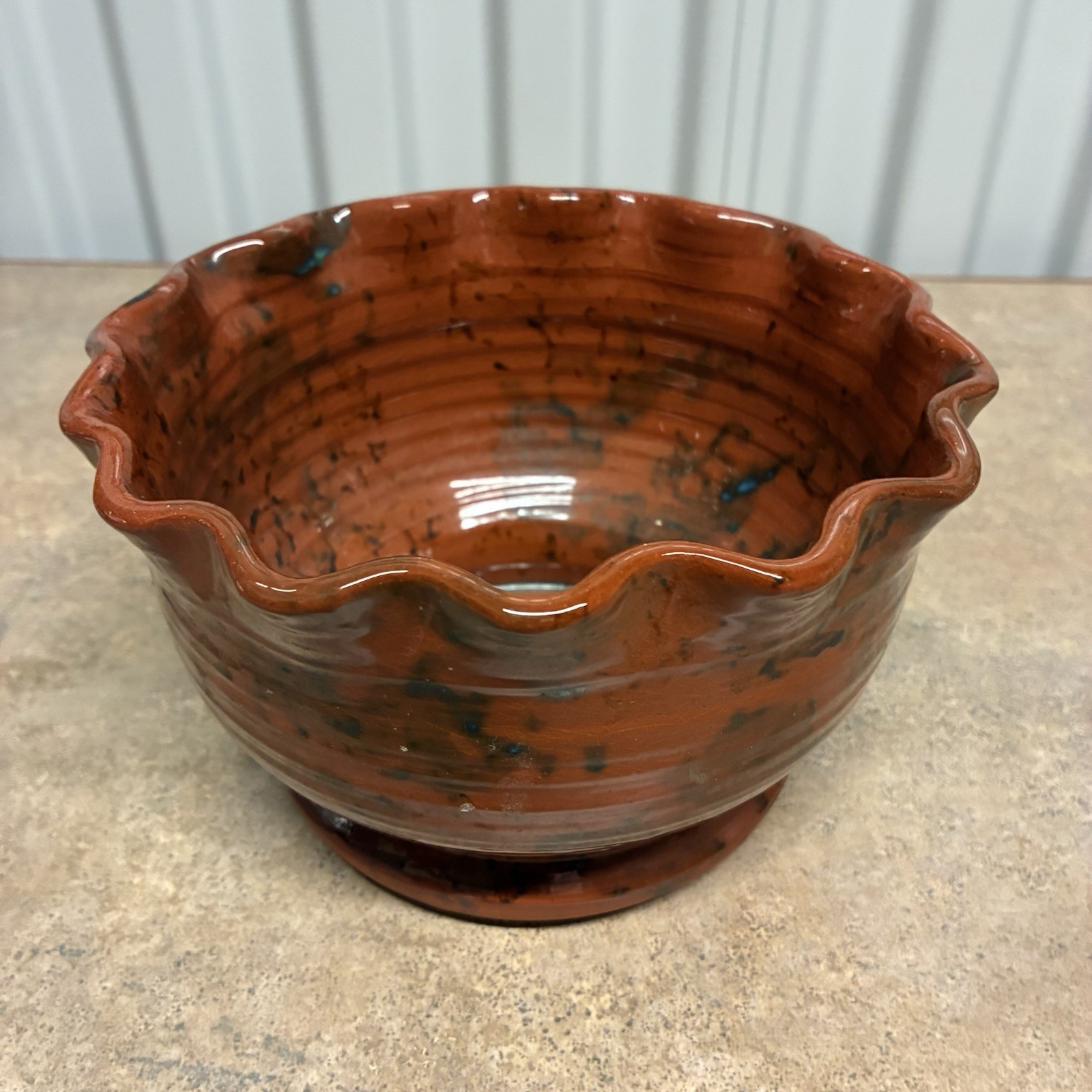 Jeff White Pottery Glaze Over Redware Clay Planter Lebanon, PA