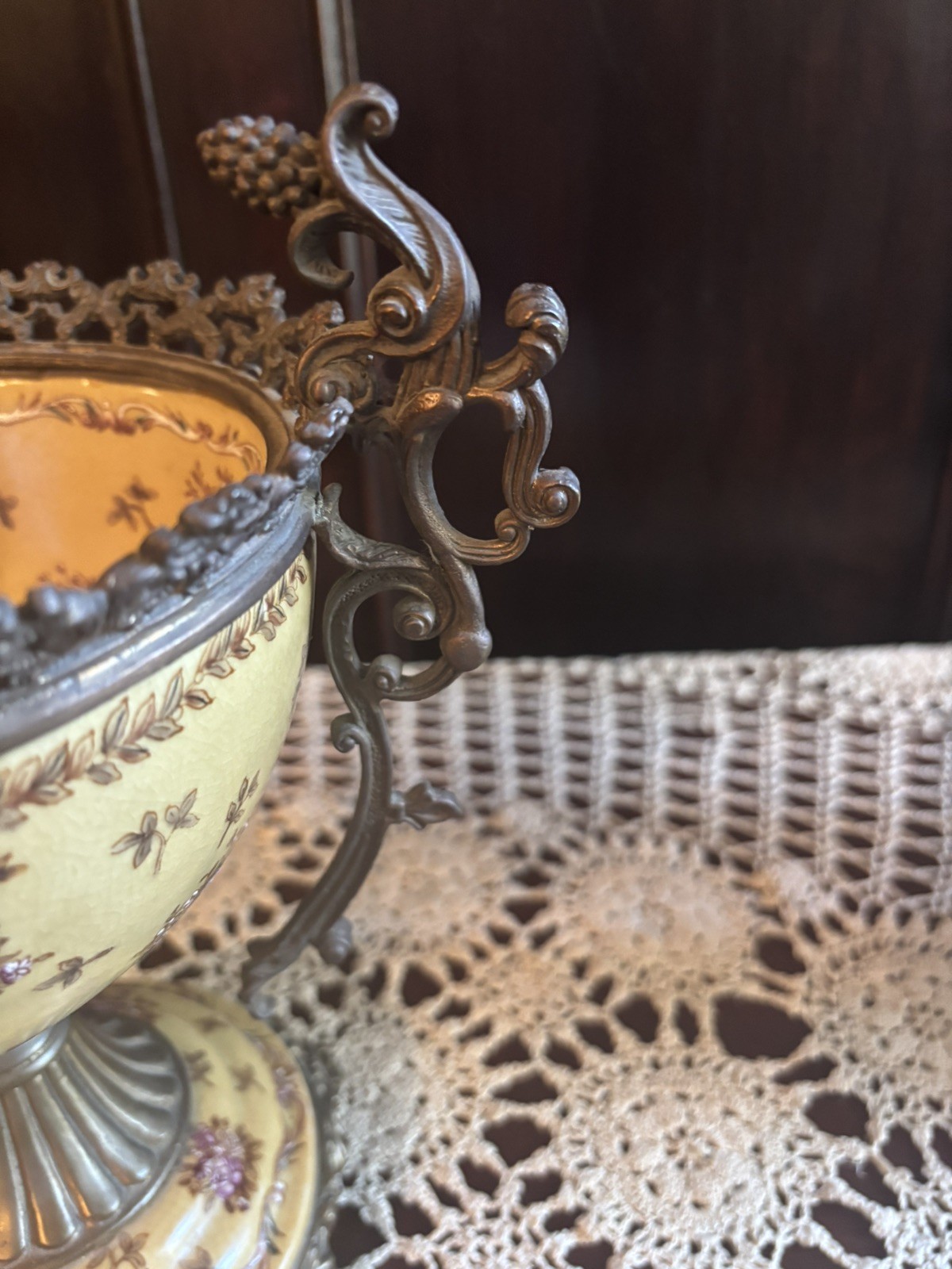 Elegant Porcelain & Bronze Vase