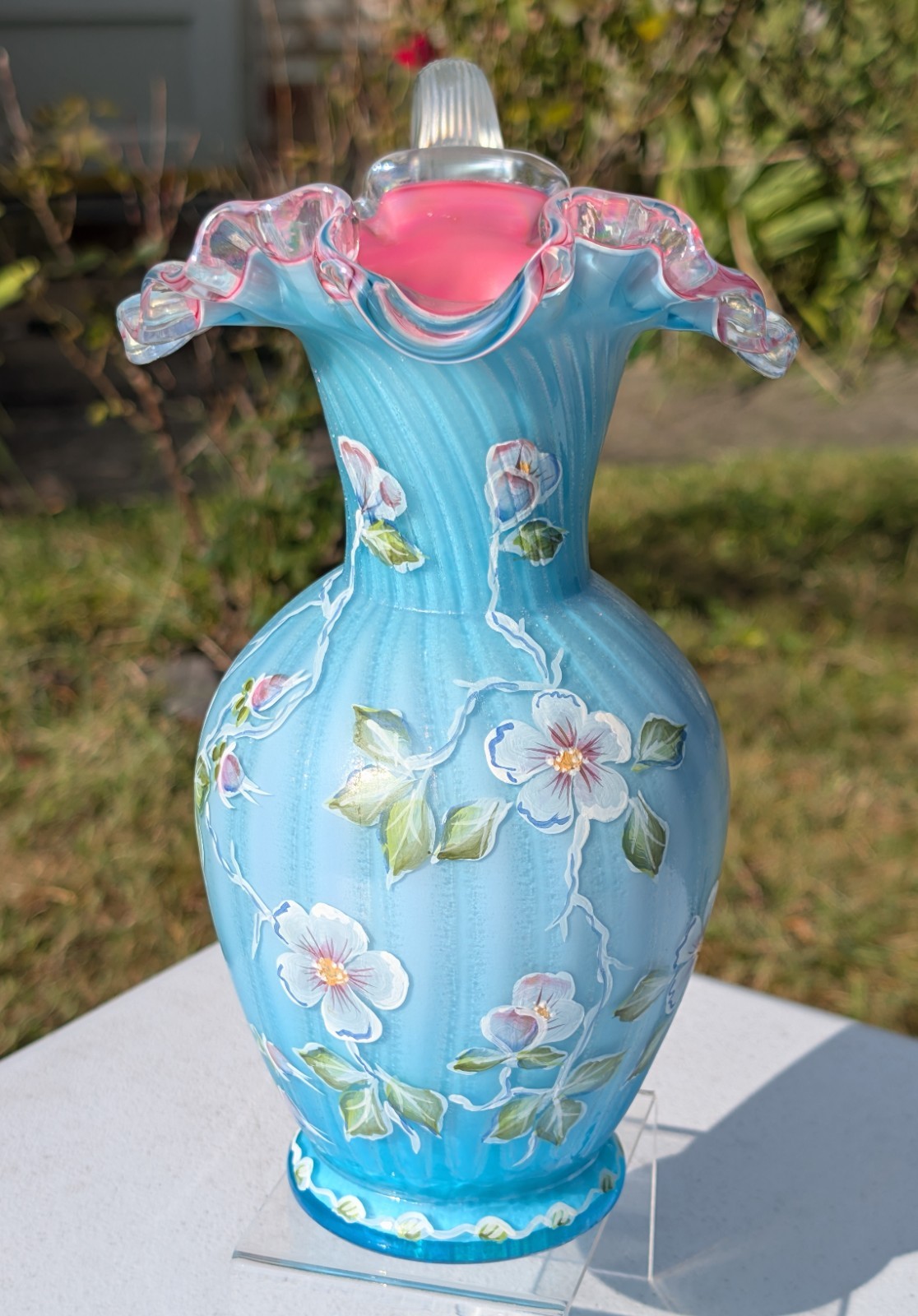 Fenton Connoisseur Victorian Pitcher HP Marilyn Wagner #235/490