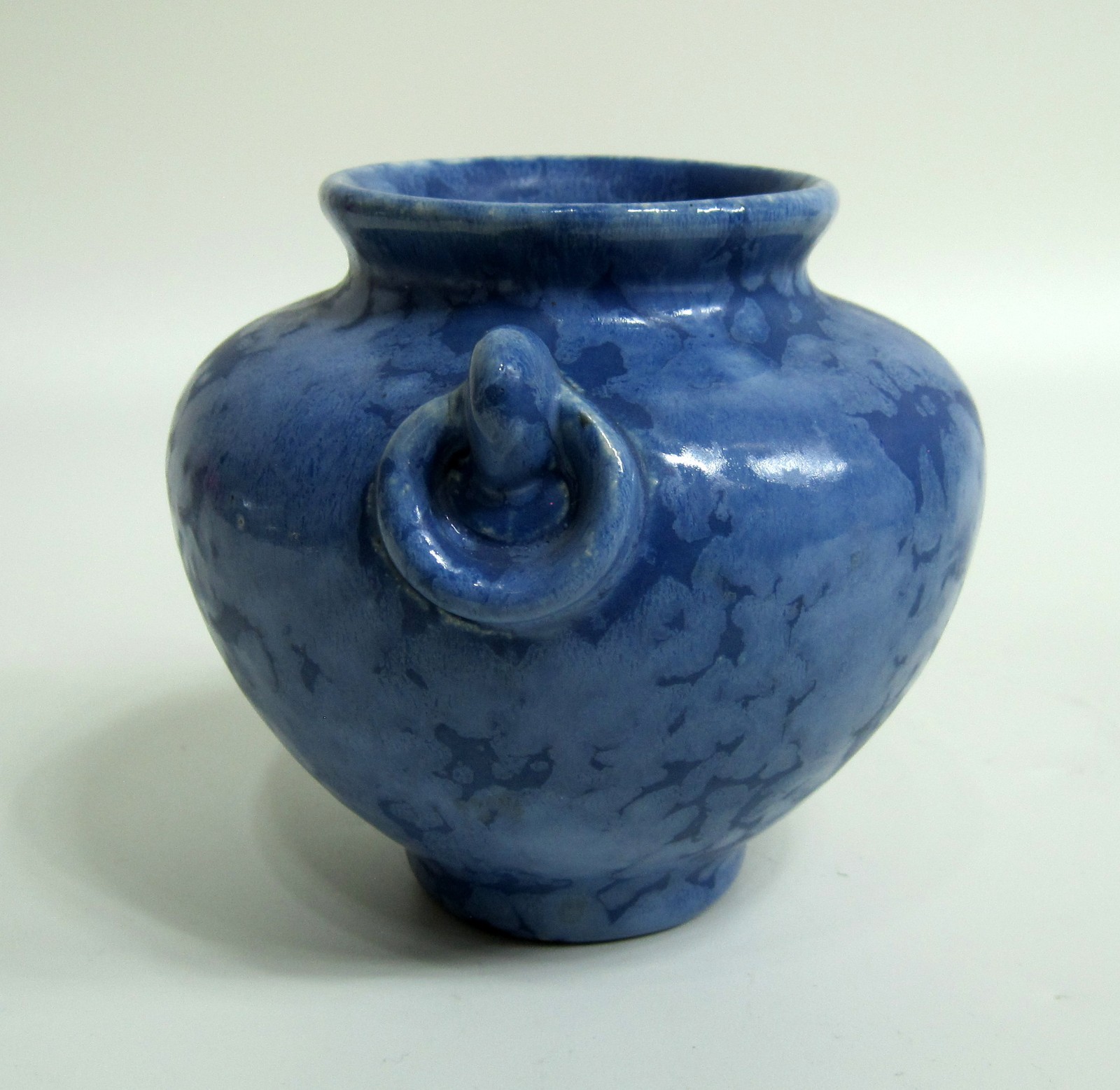 Brush McCoy Pottery Periwinkle Blue Vellum Jardiniere Vase 2 Handle Matte Glaze