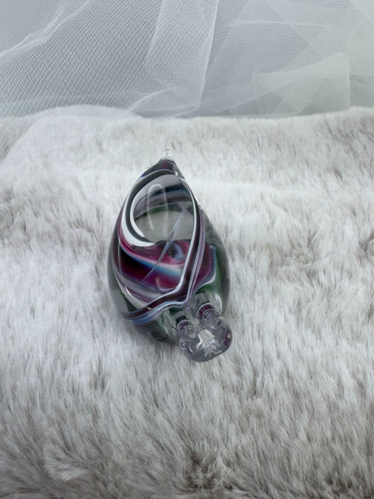 Handcrafted Multi-Color Blown Glass Bird Figurine Paperweight Home Decor