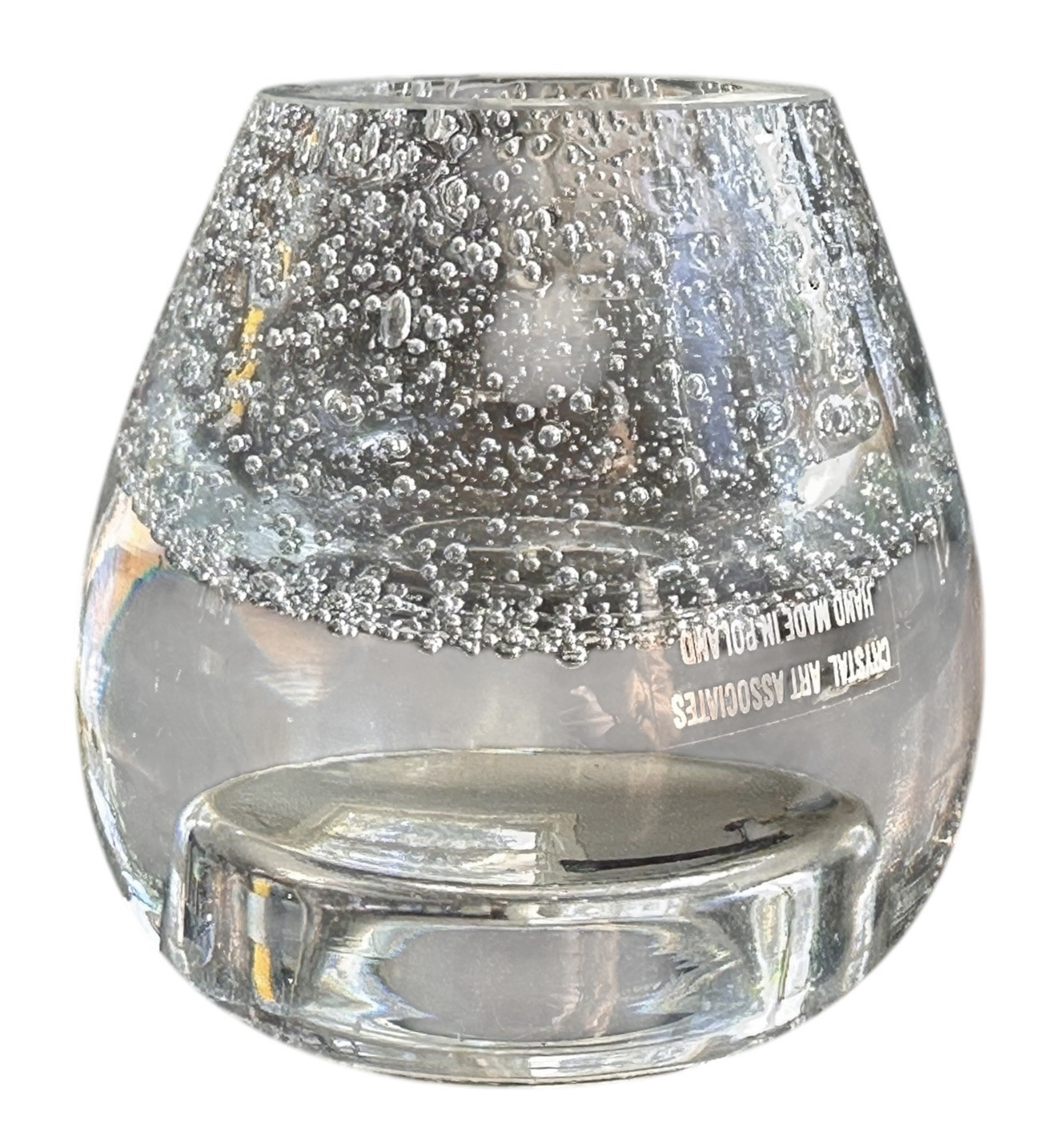 Royal Limited Crystal Controlled Bubble Votive Candle Holder 3.25” X 3″ Poland