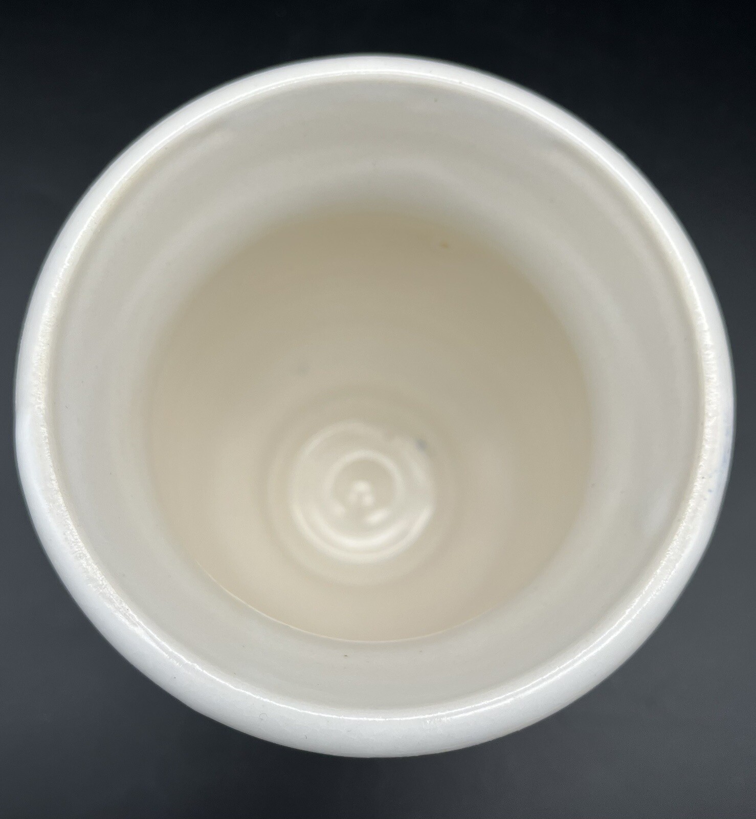 Hand Crafted Studio Art Pottery Vase Planter Blue White Artist Signed 4.5″ Tall
