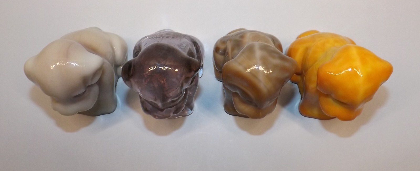 Vintage Degenhart Glass Pooche Dog, Pooch Dogs, Lot of 4, #2