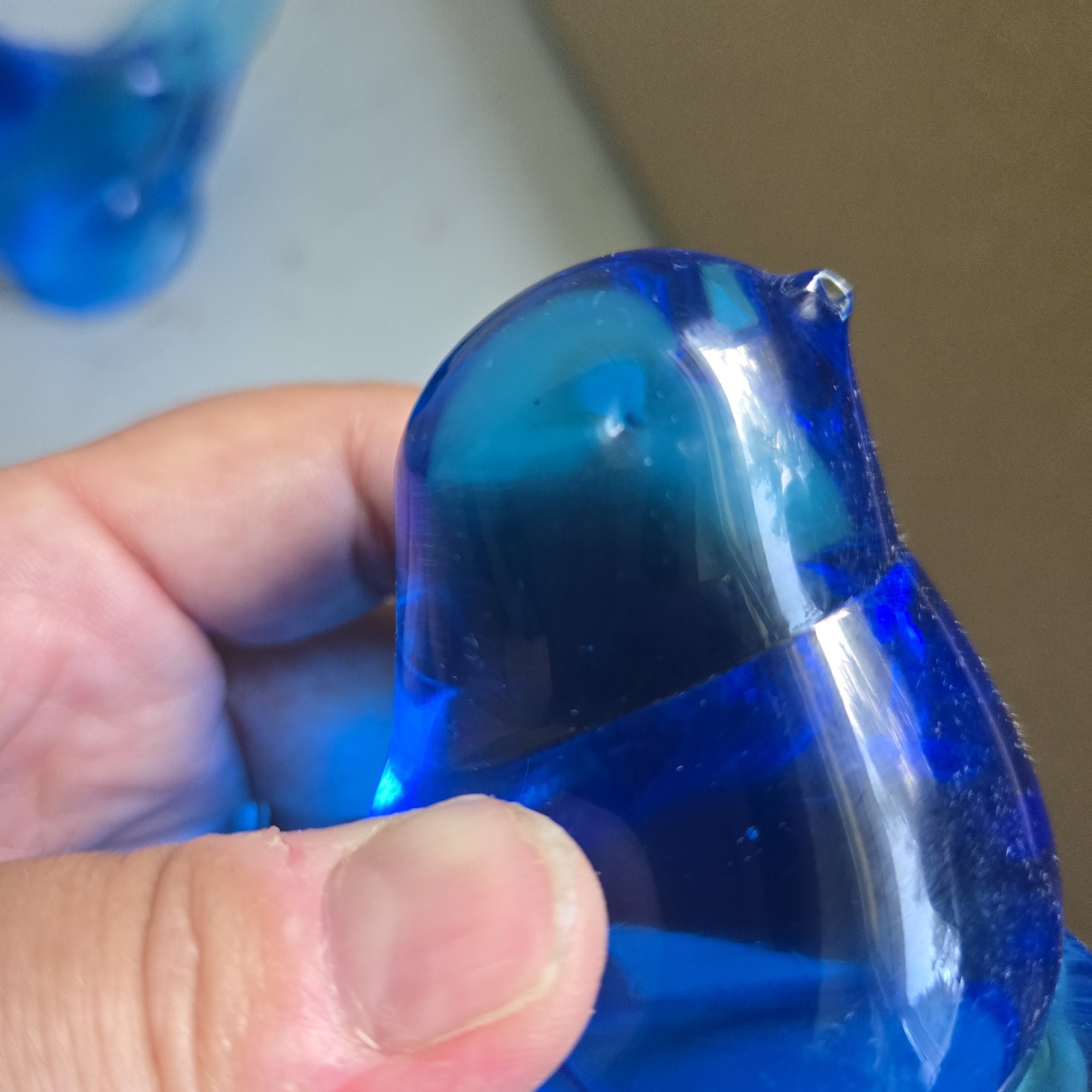 Vintage Blue and Red Glass Bird Figurines 2 Are Signed Lot of 3