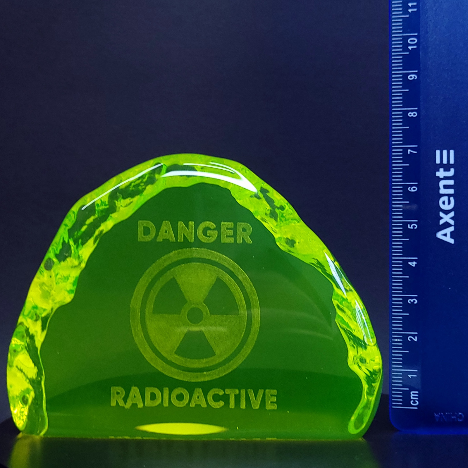 Rare Uranium Glass Figurine Vaseline Yellow Glass Statuette Rock Art Glass