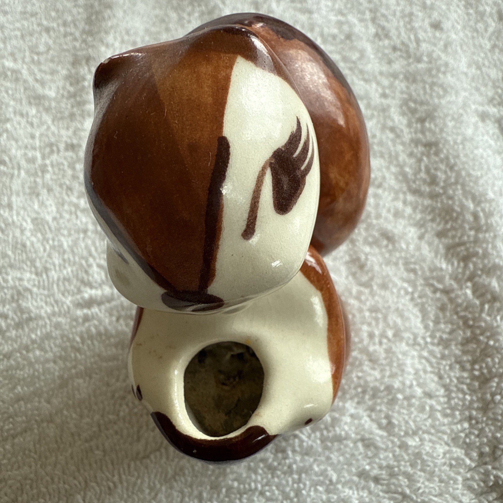 Vintage California Pottery Brown Green Rio Hondo Squirrel Toothpick Holder 3.5″