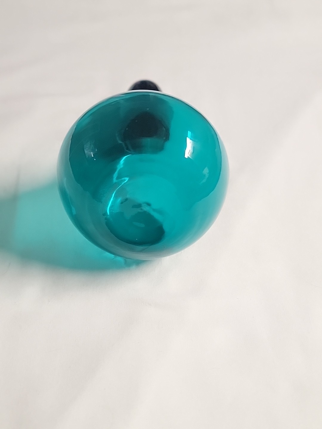 Vintage Decanter Bottle Stopper Light Blue Perfume Art Glass beautiful color