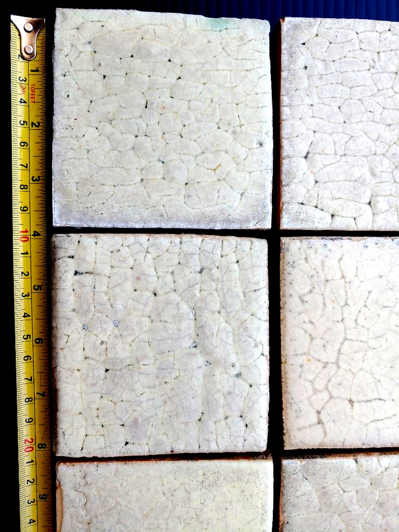GREAT ARTS & CRAFTS RECLAIMED 4 X 4 GRUEBY FAIENCE TILES, MANY STYLES AVAILABLE