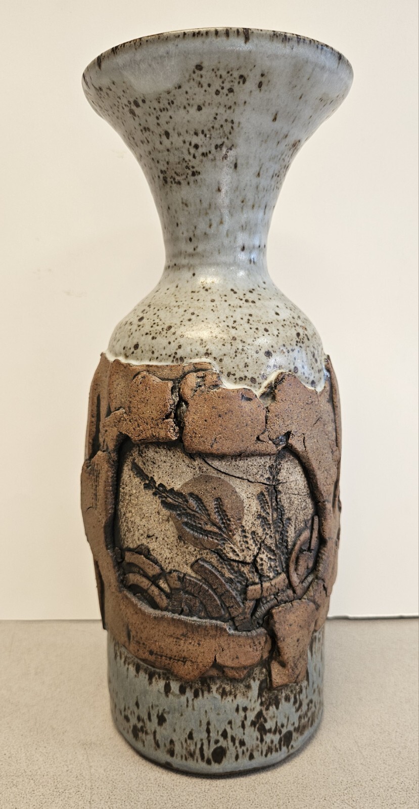 UNIQUE Stone Mountain Pottery VASE Signed Stoneware Mid Century MCM